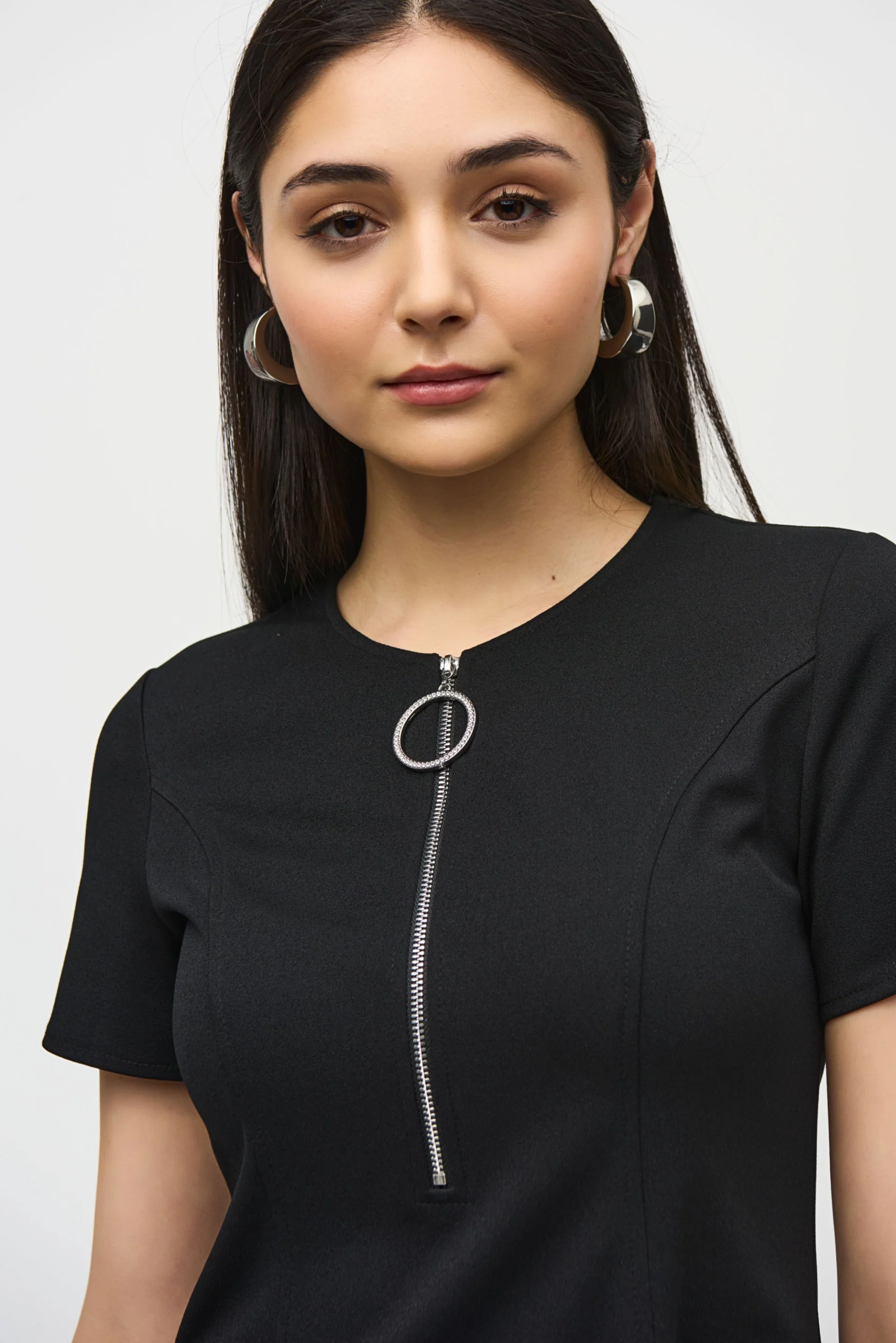 Joseph Ribkoff Black Fit and Flare Dress Style 242031 - Image 3