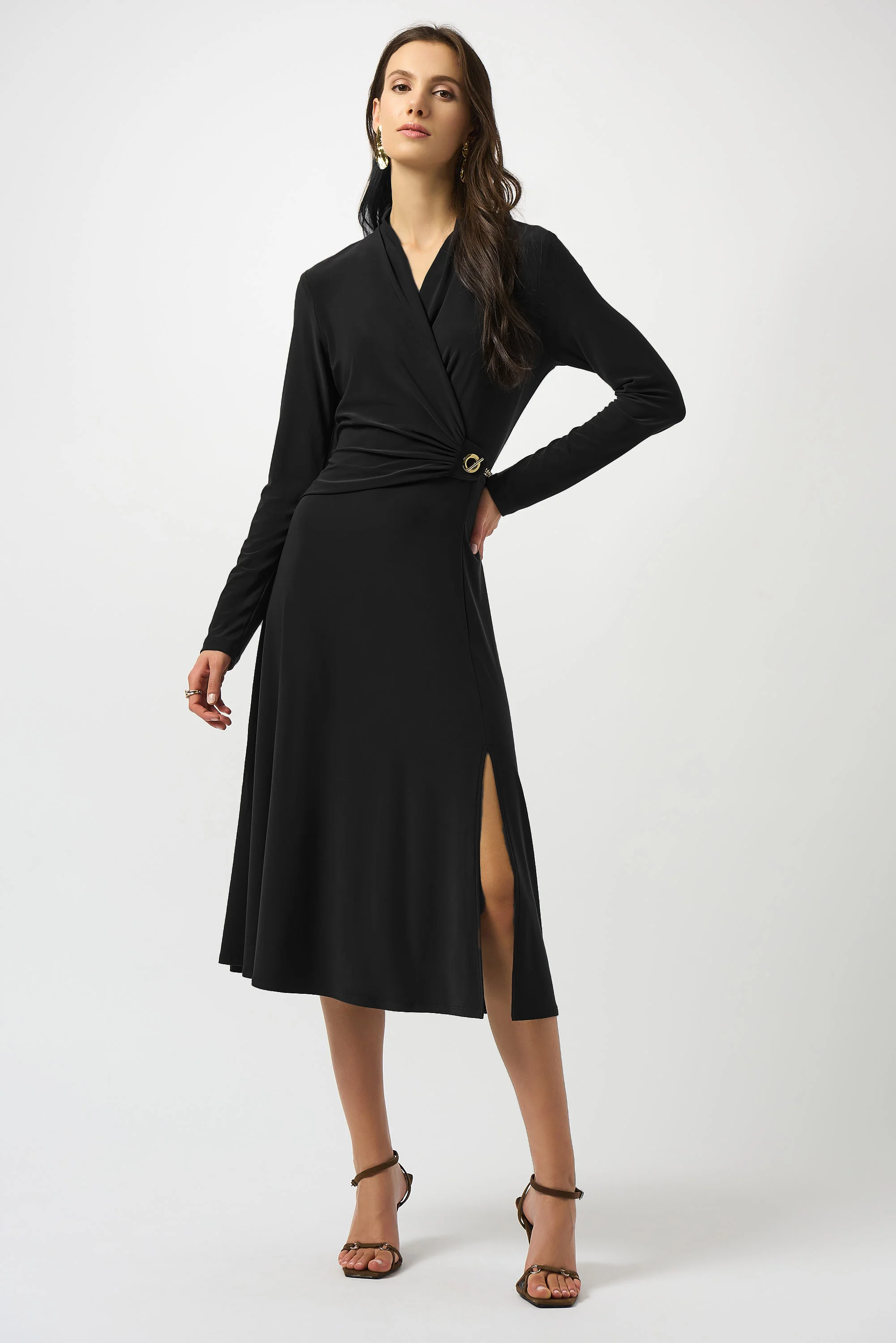 Joseph Ribkoff Fit and Flare Wrap Dress Style 253235 - Image 8