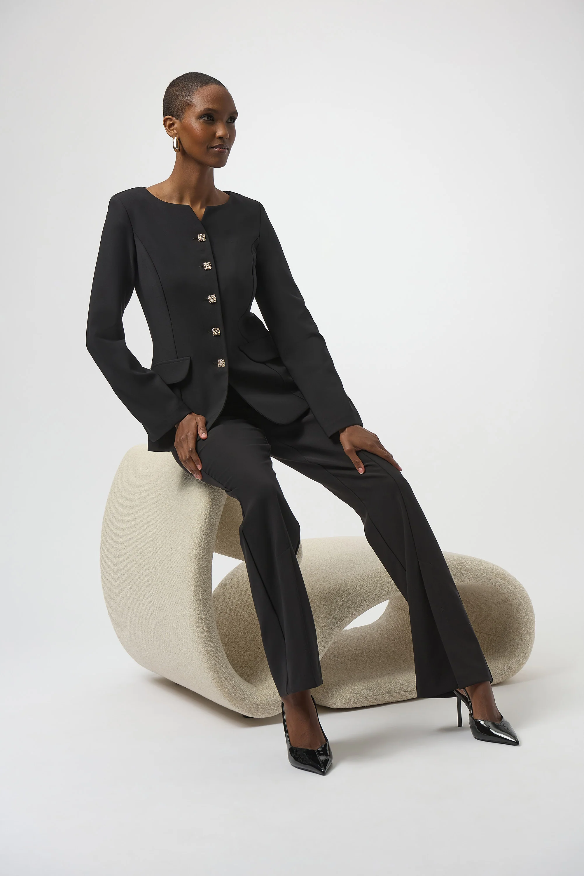 Joseph Ribkoff Black Fitted Jacket Style 254103 - Image 2