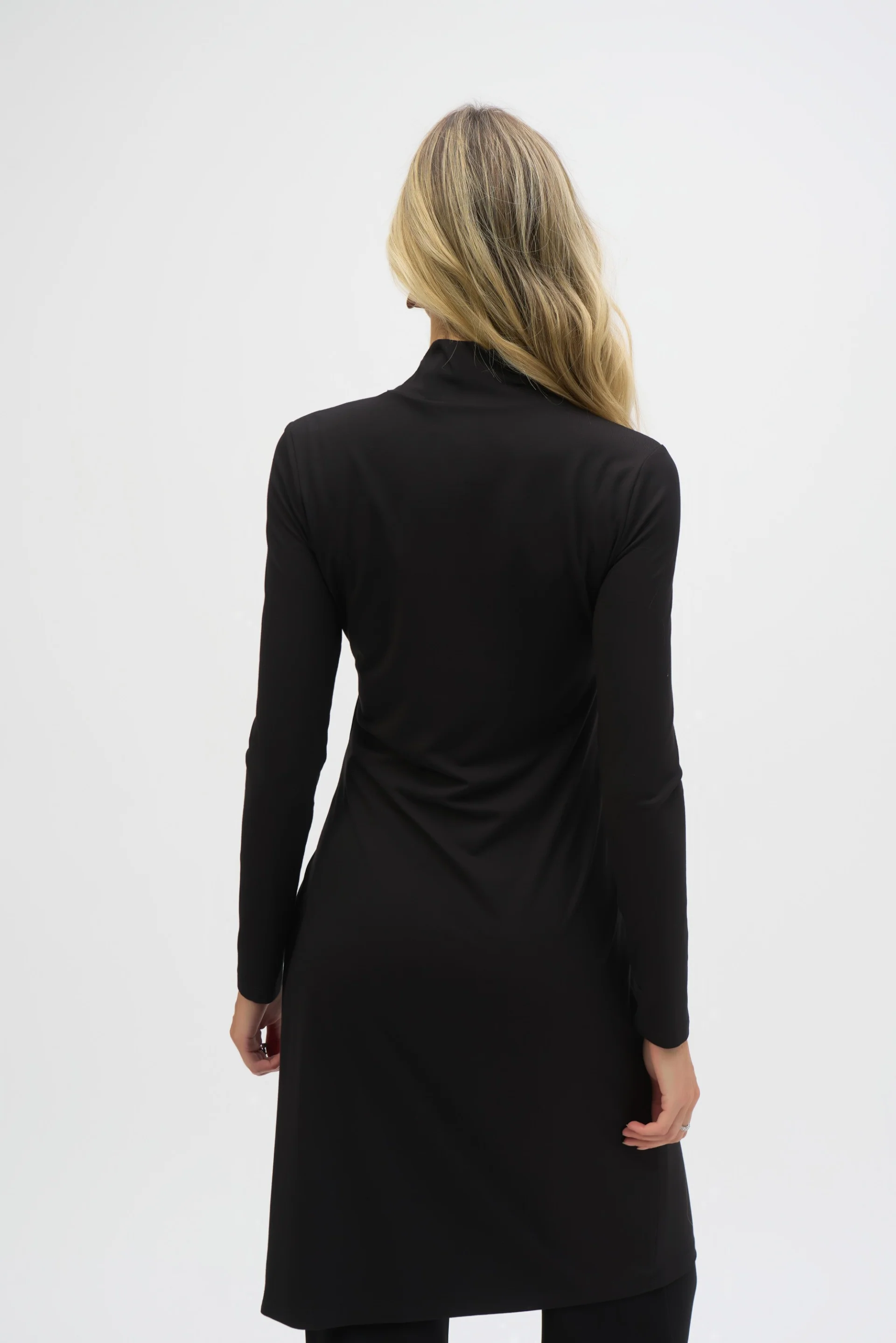 Joseph Ribkoff Black Fitted Turtleneck Tunic Style 244164 - Image 3