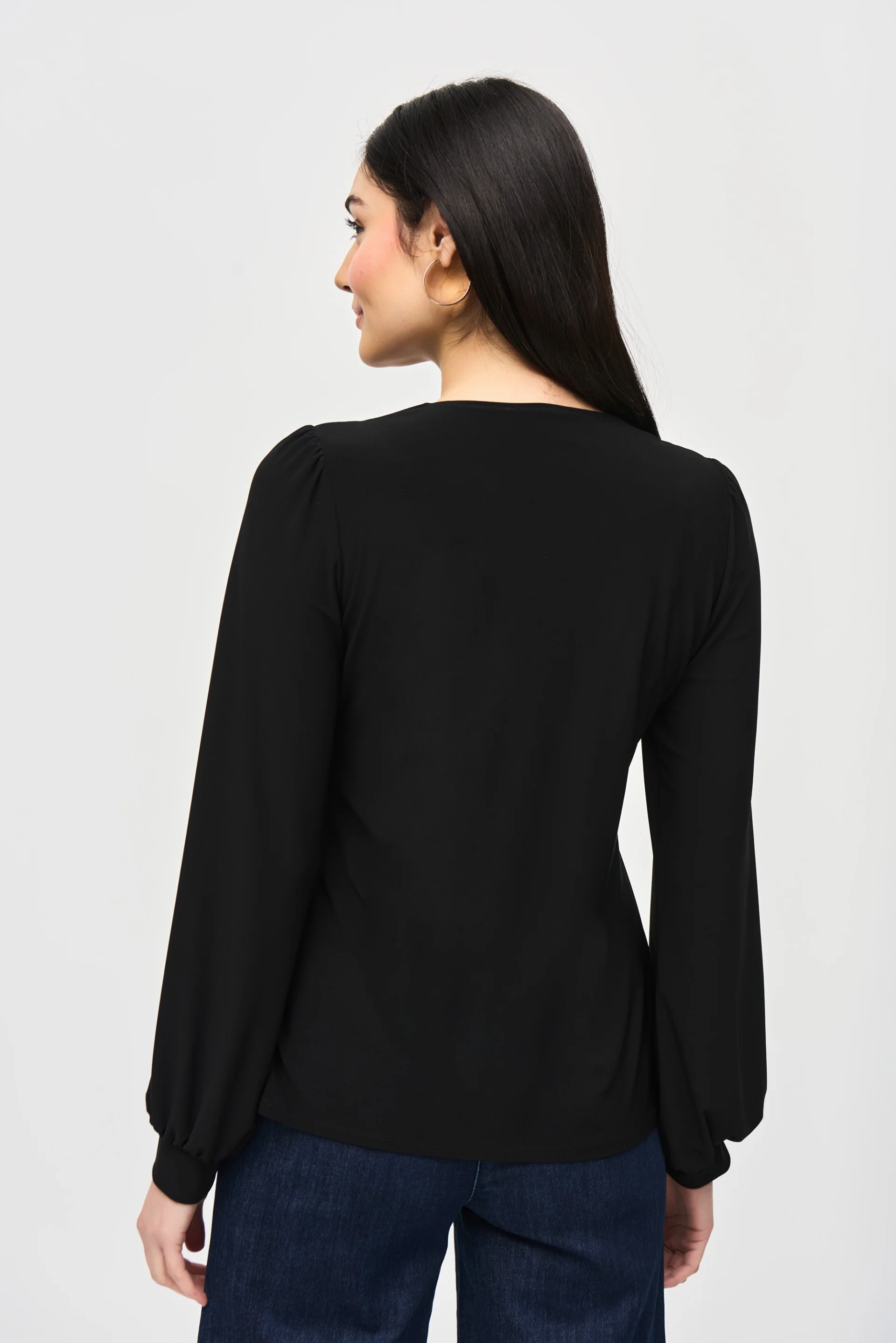 Joseph Ribkoff Black Flared Top Style 243185 - Image 2