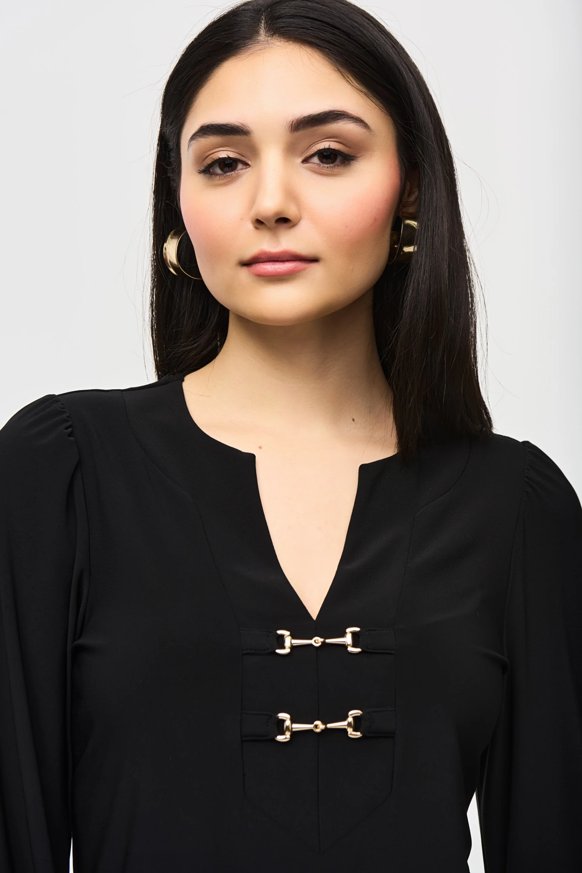 Joseph Ribkoff Black Flared Top Style 243185 - Image 3