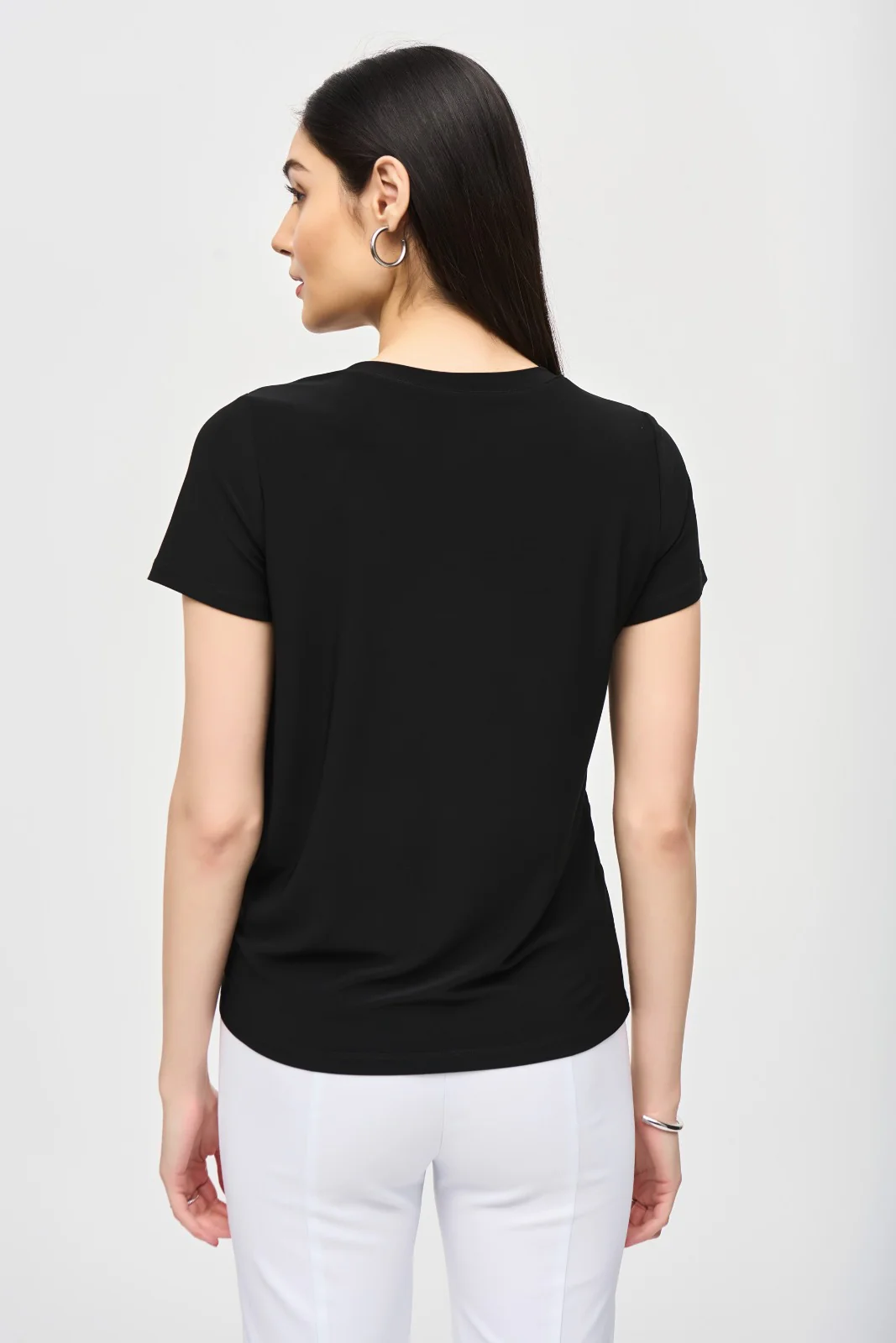 Joseph Ribkoff Black Front Drape Top Style 242199 - Image 2