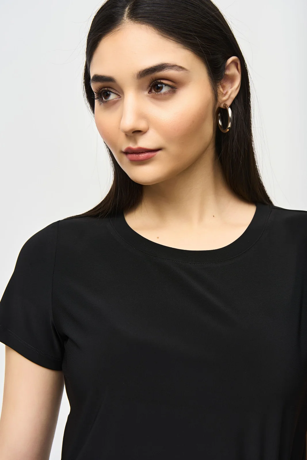 Joseph Ribkoff Black Front Drape Top Style 242199 - Image 3