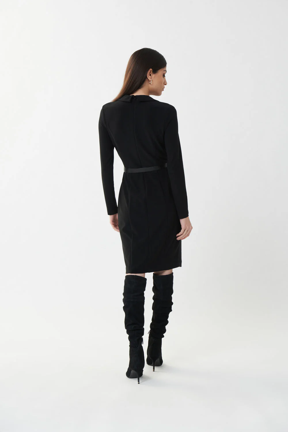 Joseph Ribkoff Black Front Wrap Dress Style 223266 - Image 4