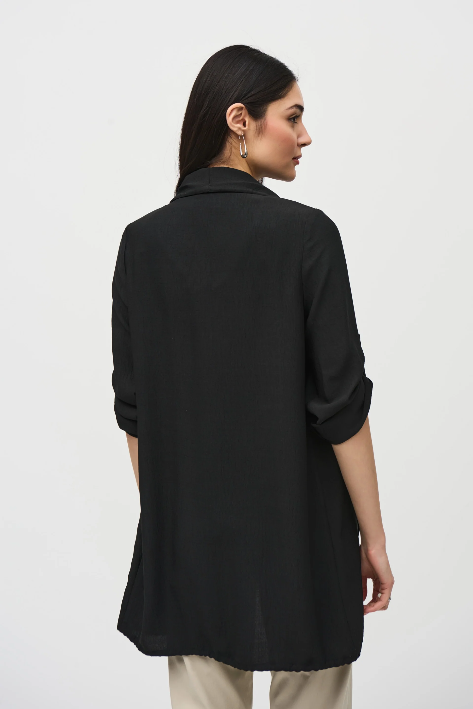 Joseph Ribkoff Black Gauze Boxy Cover Up Style 242058 - Image 3