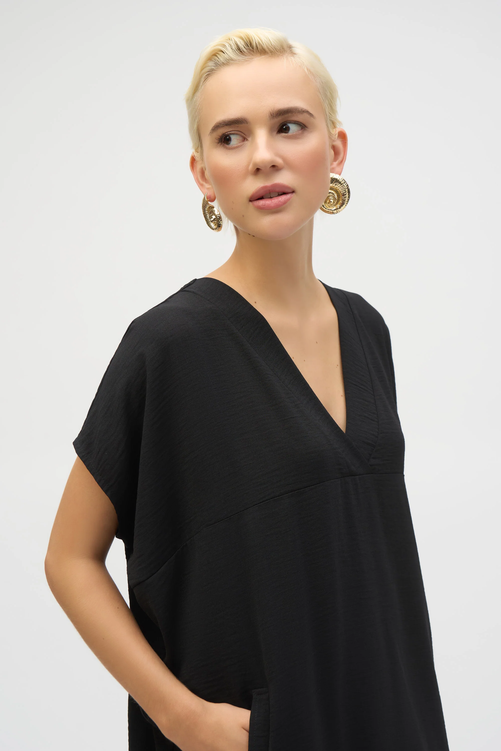 Joseph Ribkoff Gauze Short Sleeve Cocoon Dress Style 252160 - Image 3