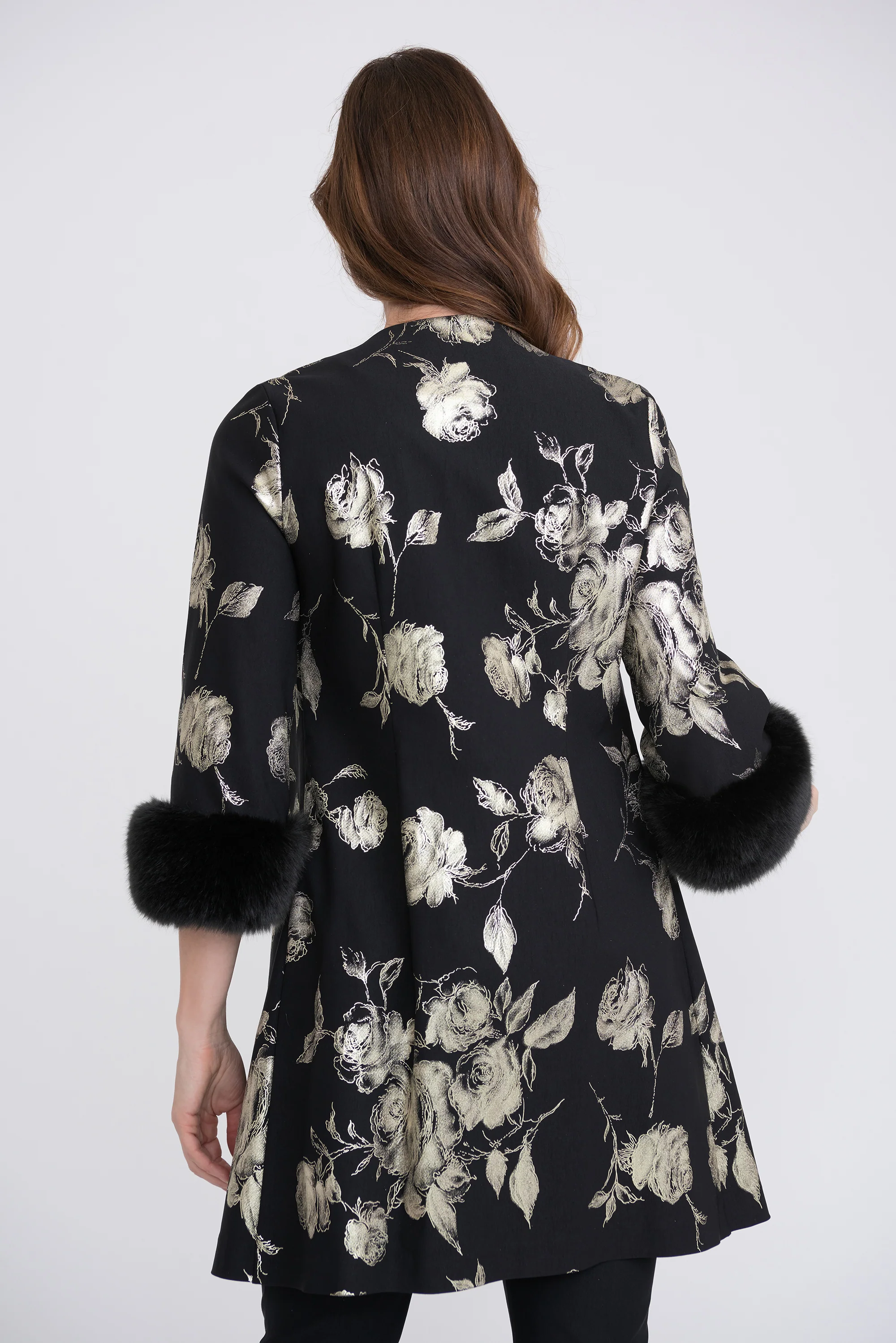 Joseph Ribkoff Black/Gold Coat Style 204278 - Image 2