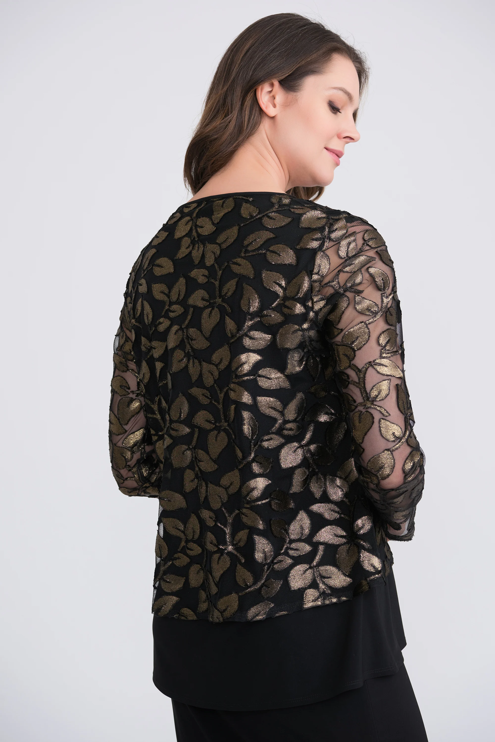 Joseph Ribkoff Black/Gold Tunic Style 204388 - Image 3