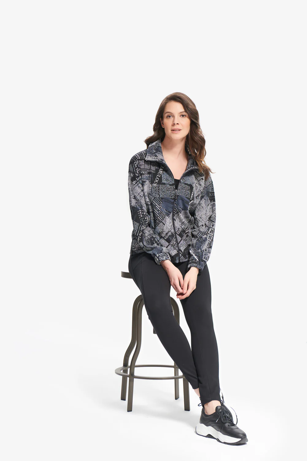 Joseph Ribkoff Black/Grey Jacket Style 214183 - Image 2