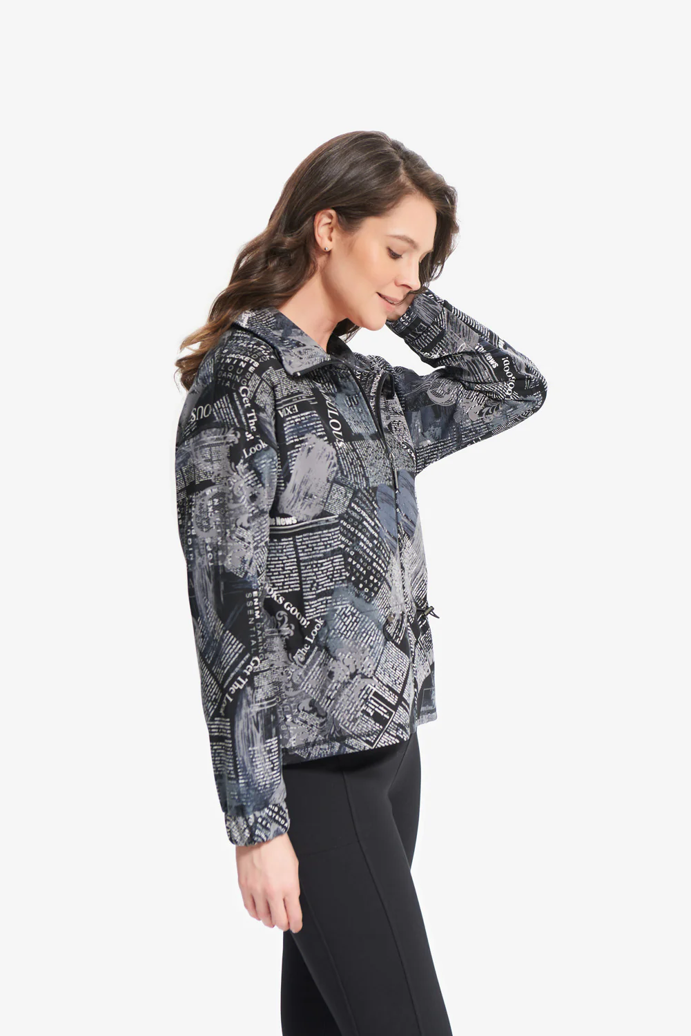 Joseph Ribkoff Black/Grey Jacket Style 214183 - Image 3
