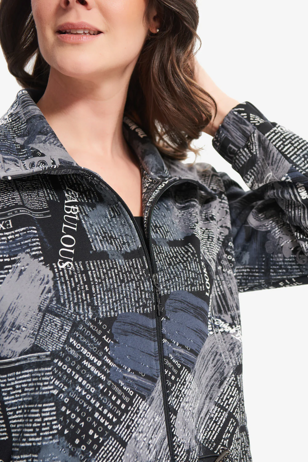 Joseph Ribkoff Black/Grey Jacket Style 214183 - Image 4