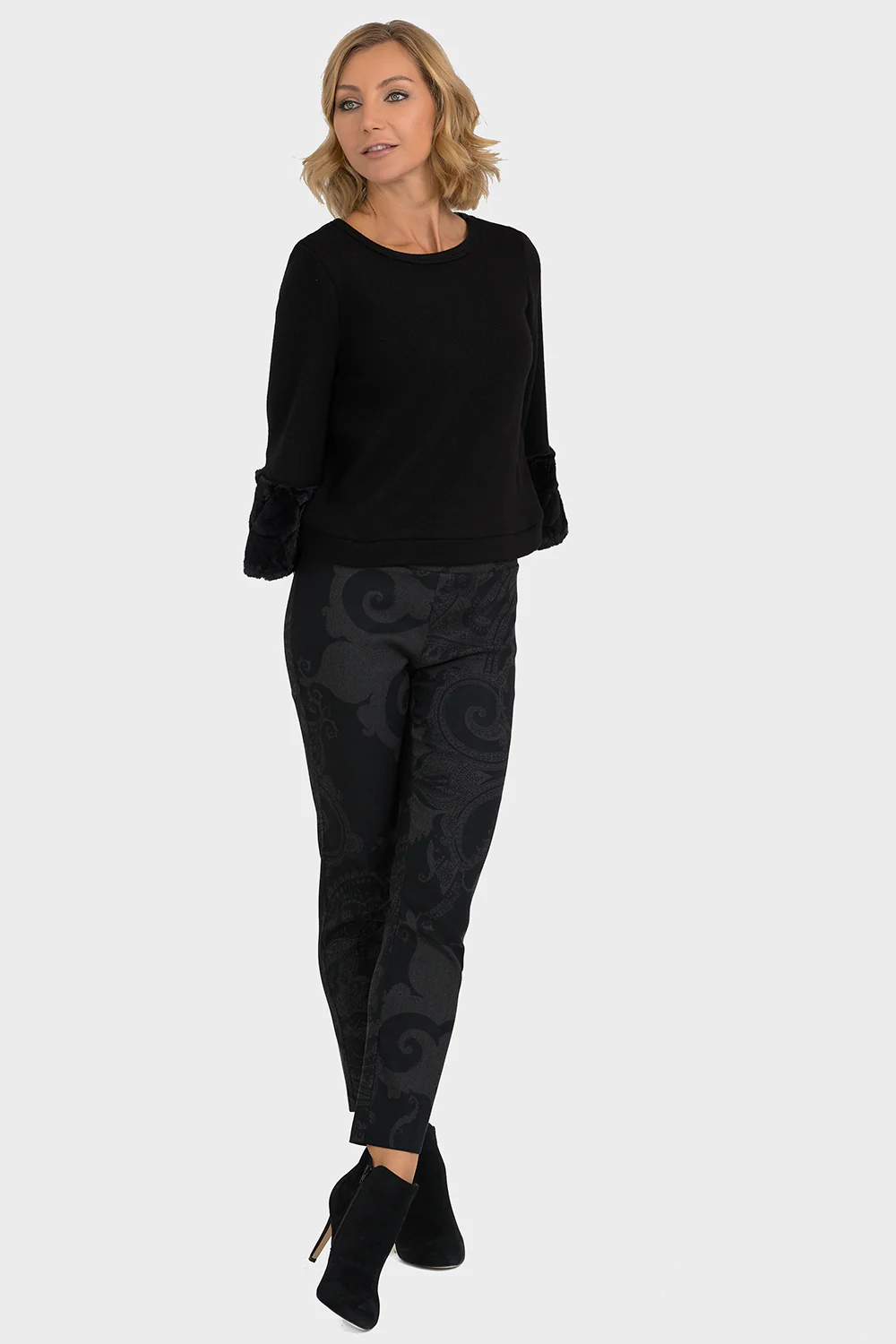 Joseph Ribkoff Black/Grey Pant Style 193732 - Image 4