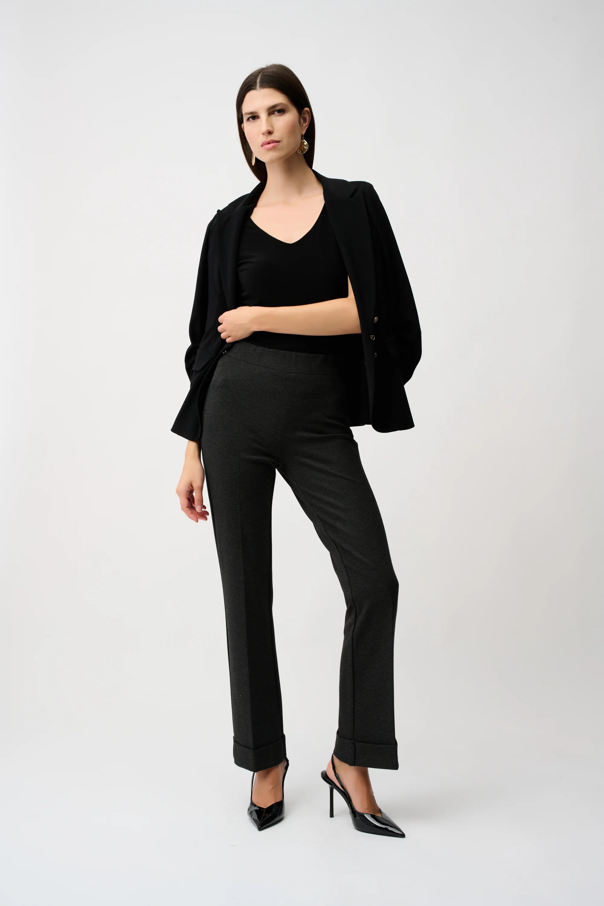 Joseph Ribkoff Heavy Knit Flared Pull-On Pants Style 253039 - Image 5