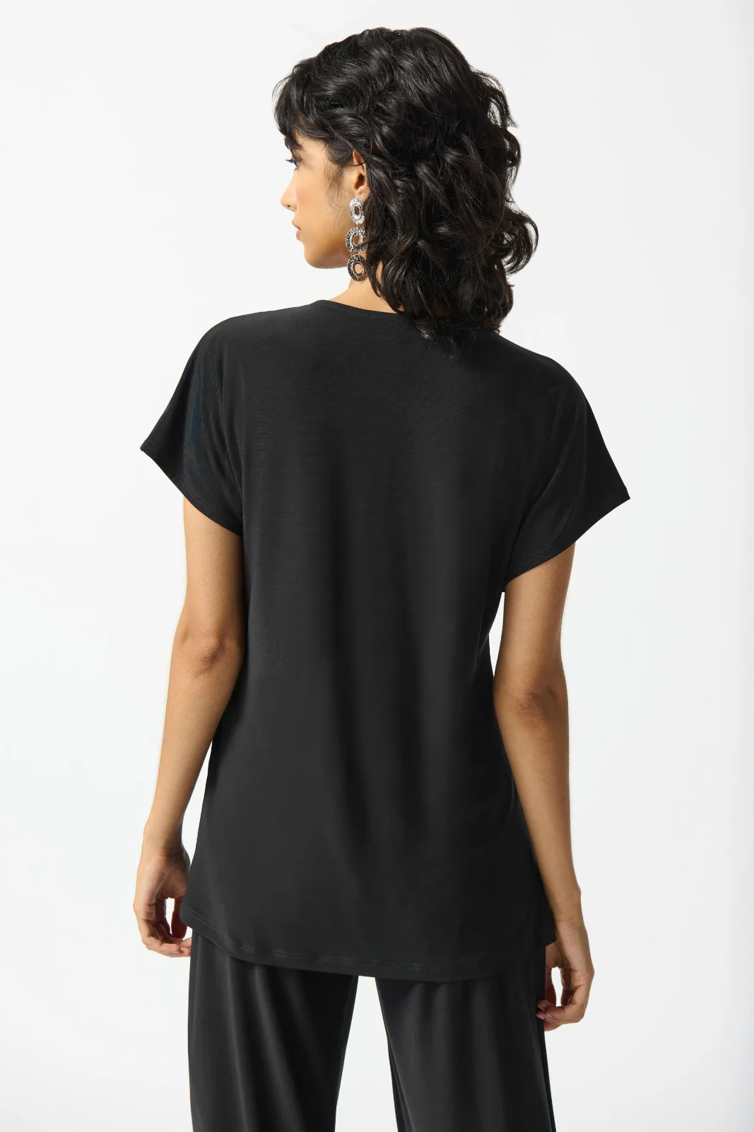 Joseph Ribkoff Black High-Low Top Style 242132 - Image 2