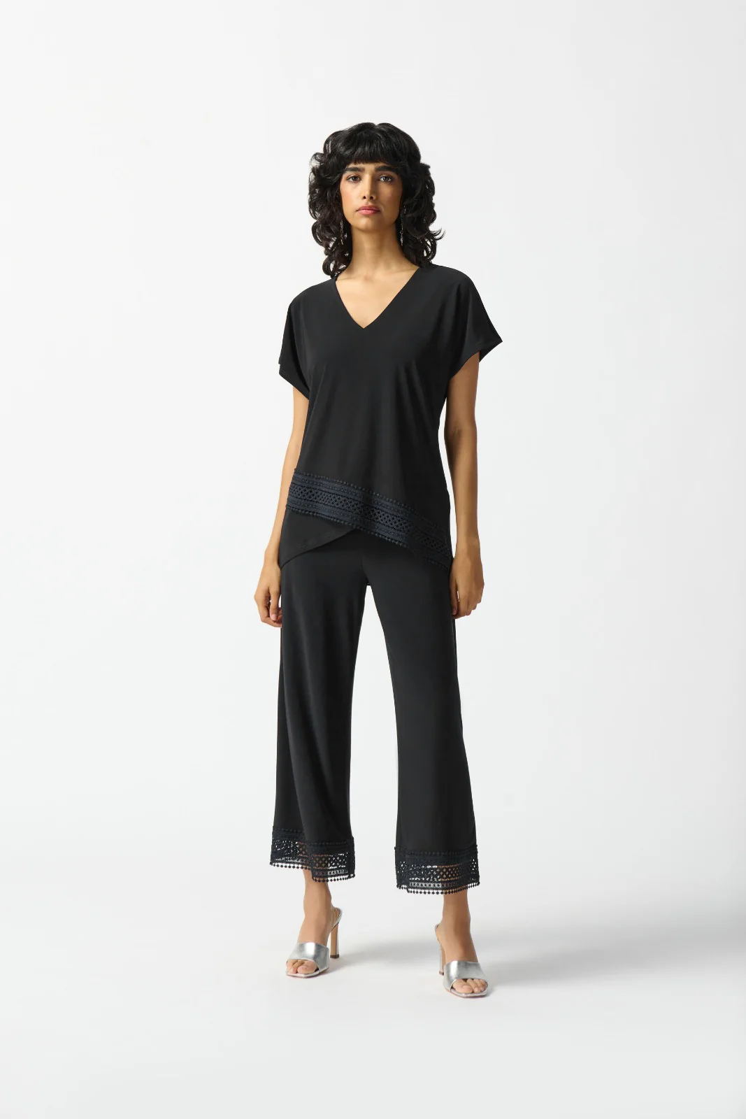 Joseph Ribkoff Black High-Low Top Style 242132 - Image 3