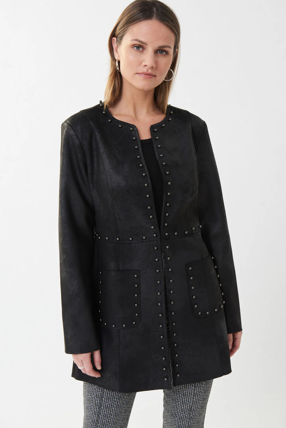 Joseph Ribkoff Black Studded Trim Jacket Style 223932