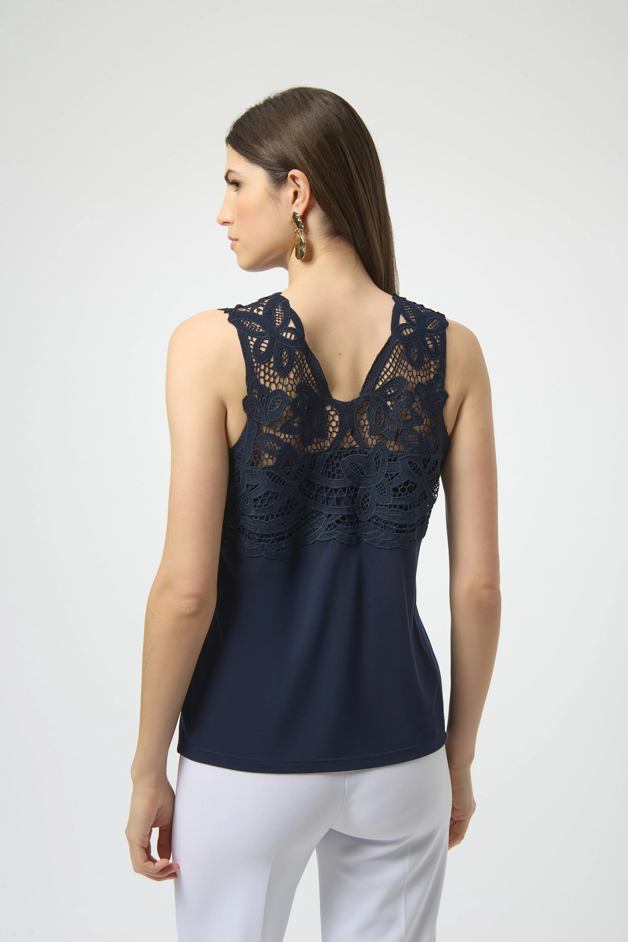 Joseph Ribkoff Jersey Straight Camisole With Guipure Detail Style 252076 - Image 5
