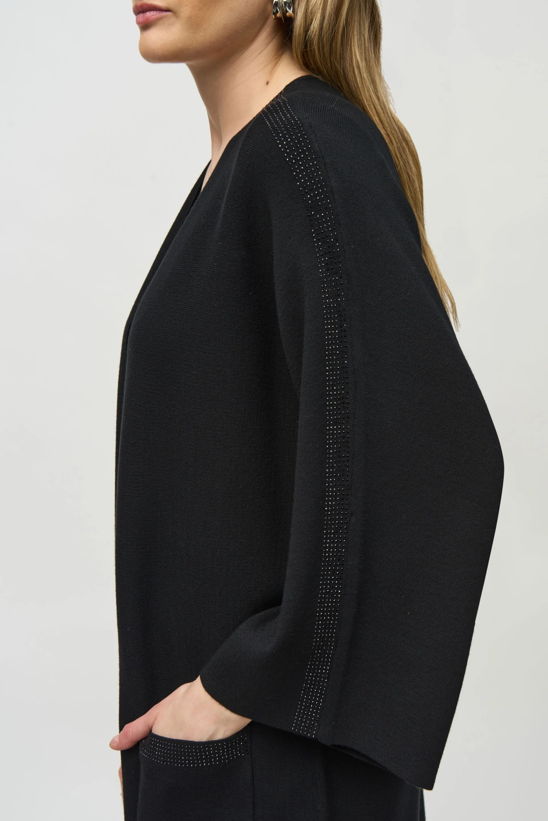 Joseph Ribkoff Black Kimono Sleeve Cover-up Style 244911 - Image 3