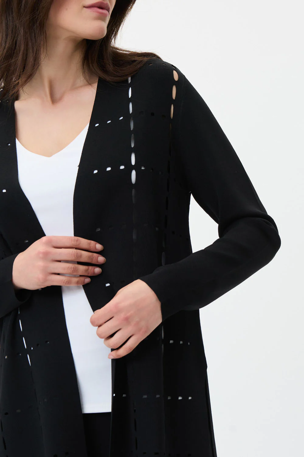 Joseph Ribkoff Black Knit Coverup Style 231947 - Image 2
