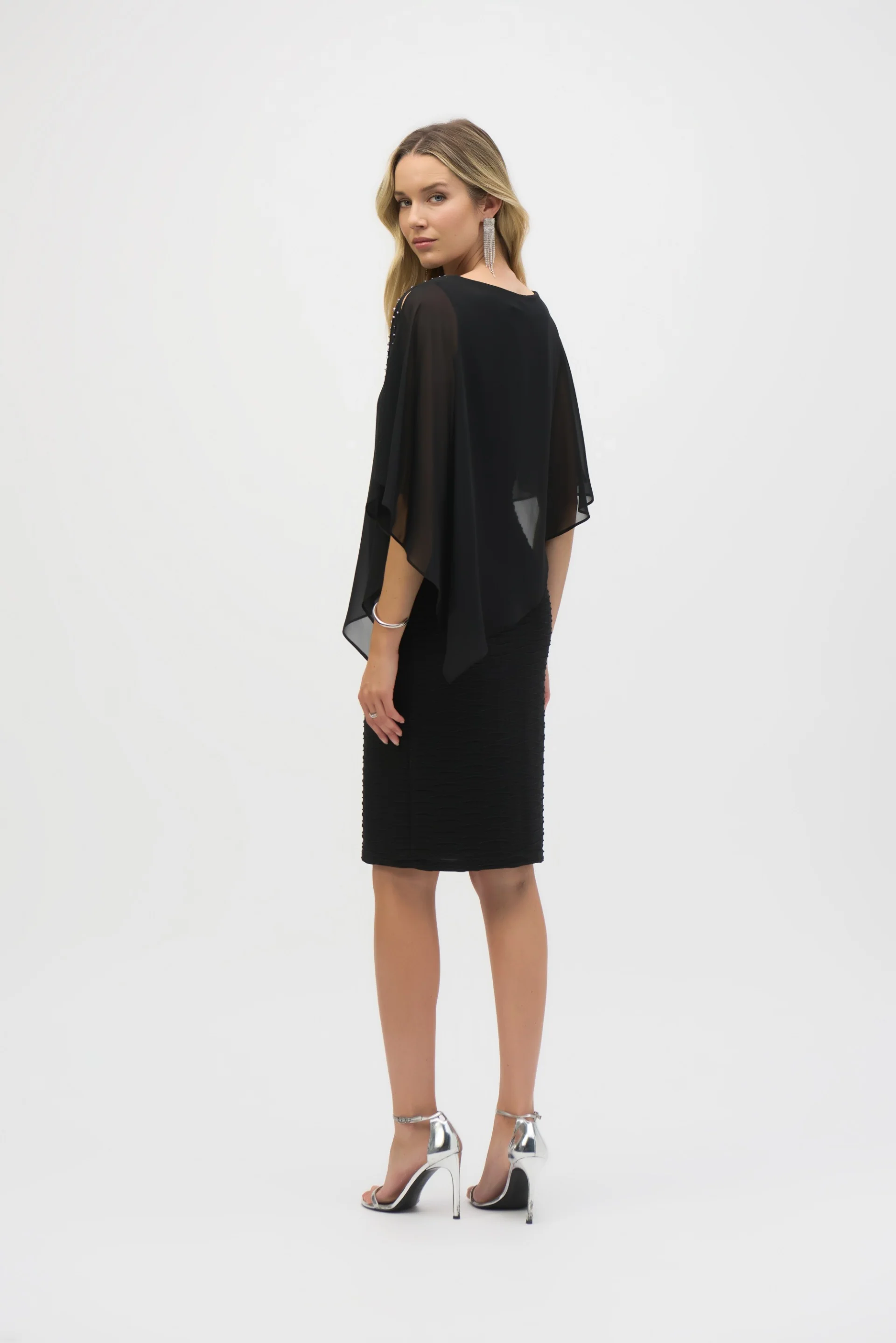 Joseph Ribkoff Black Layered Dress Style 243728 - Image 4
