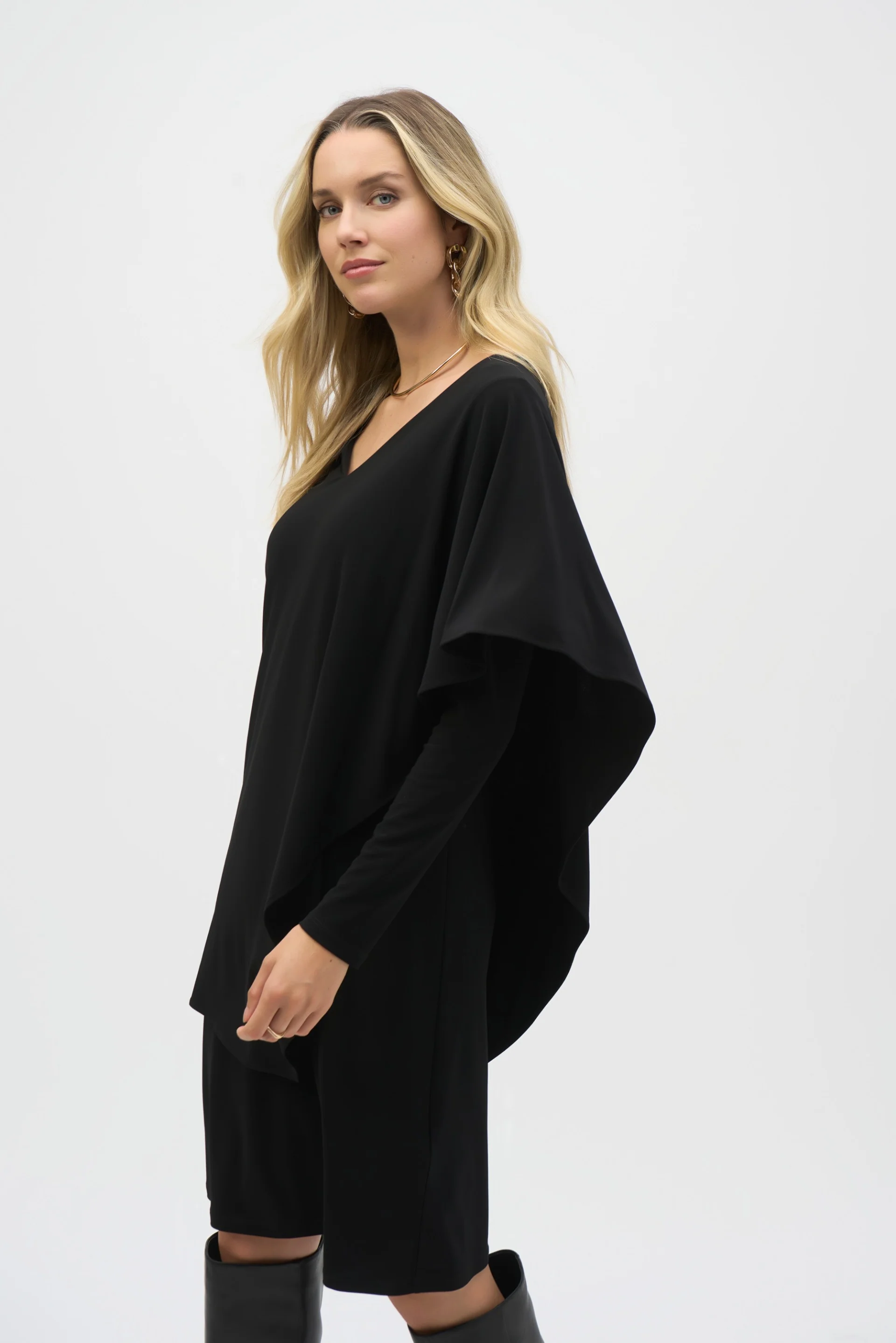 Joseph Ribkoff Black Layered Dress Style 244040 - Image 2