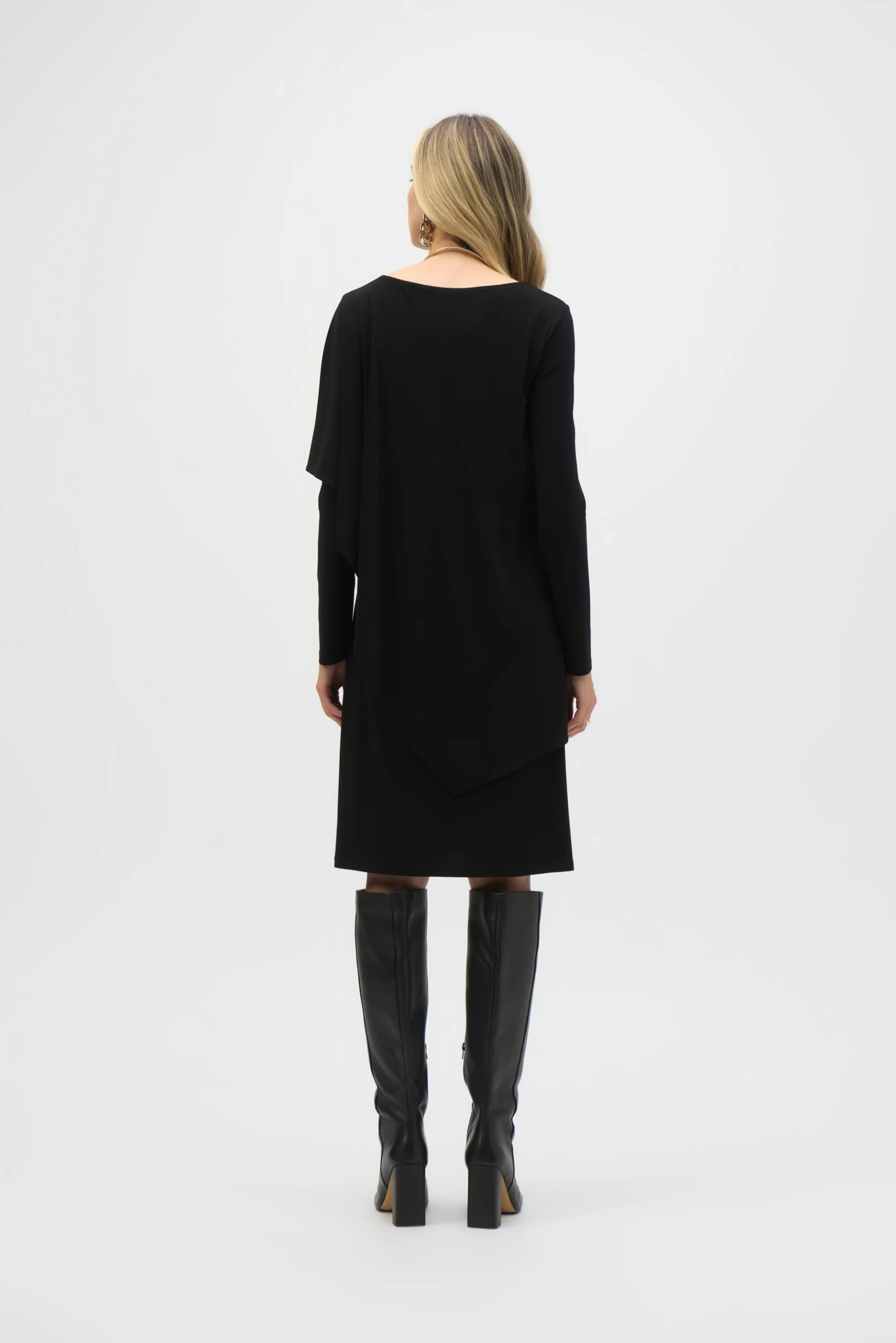 Joseph Ribkoff Black Layered Dress Style 244040 - Image 3