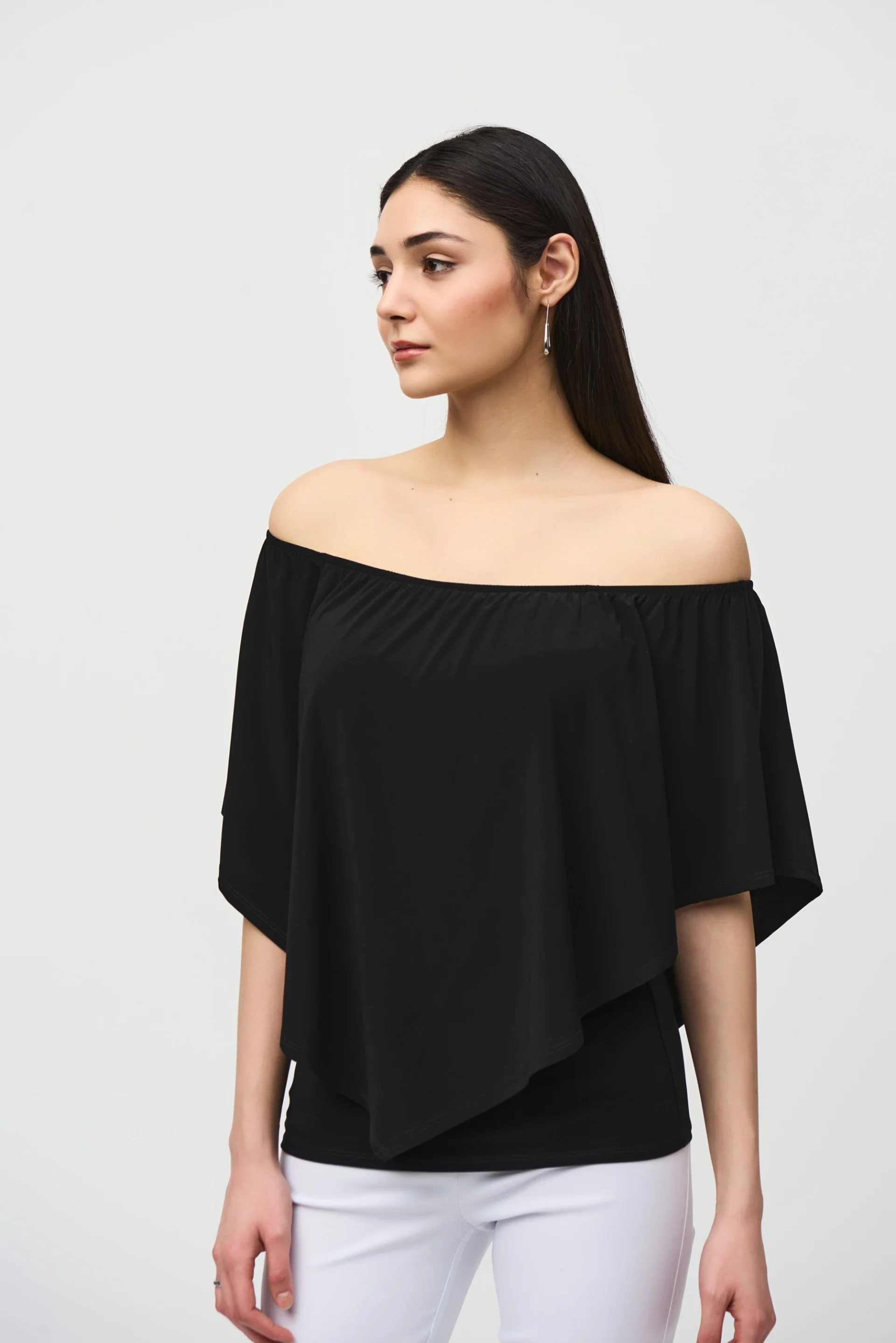 Joseph Ribkoff Black Layered Top Style 242174 - Image 2