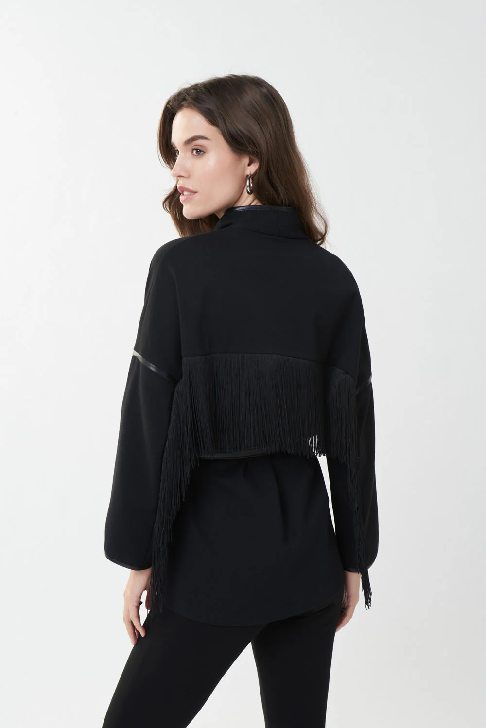 Joseph Ribkoff Black Leatherette Jacket Style 223238 - Image 3