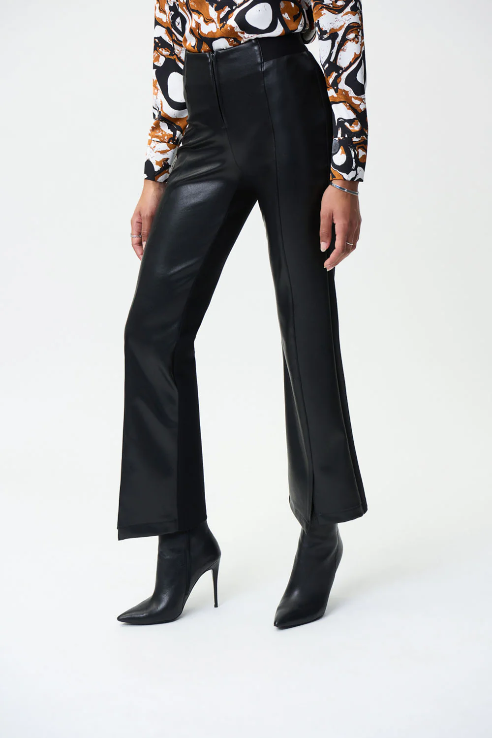 Joseph Ribkoff Black Leatherette Pants Style 224311 - Image 2