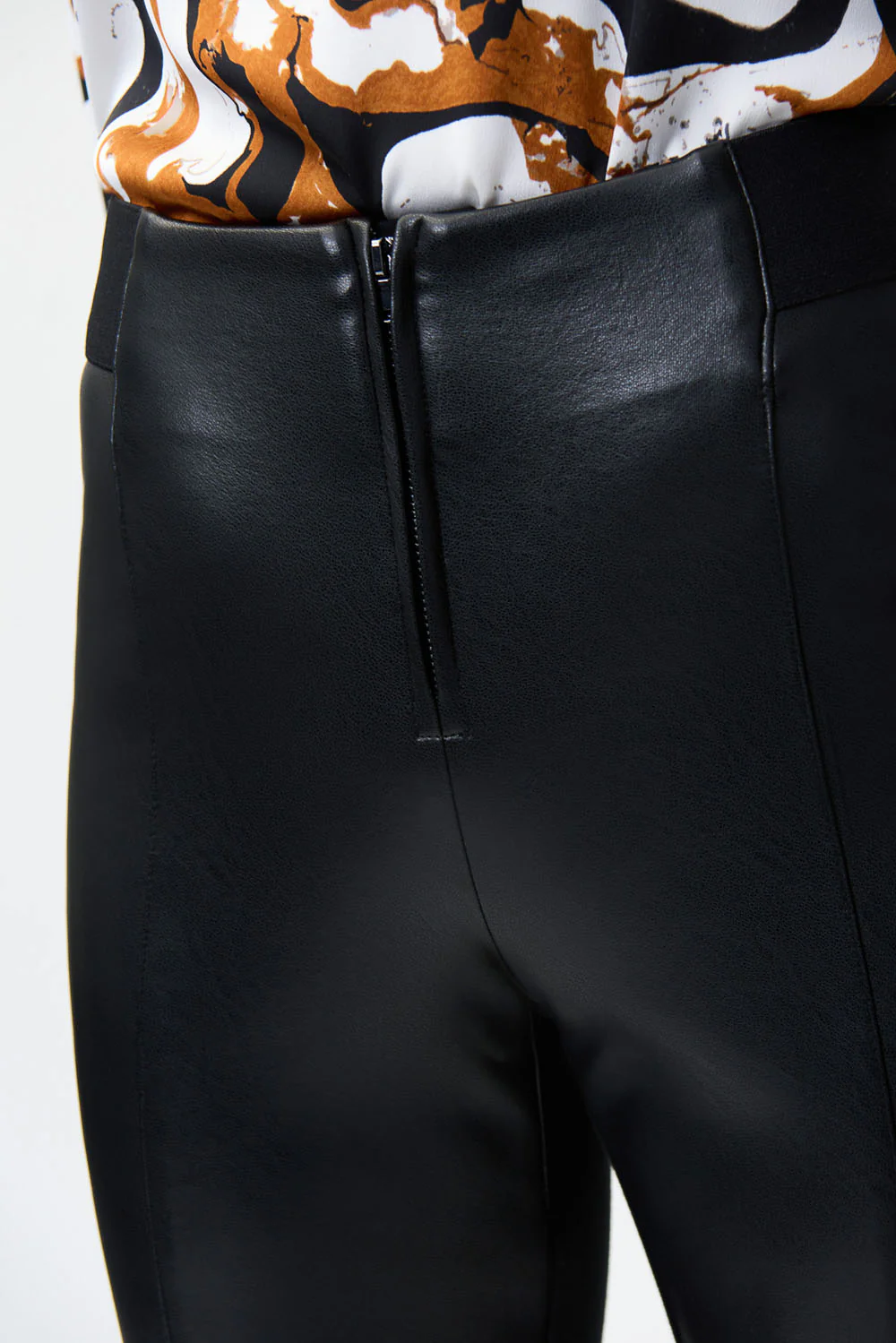 Joseph Ribkoff Black Leatherette Pants Style 224311 - Image 3