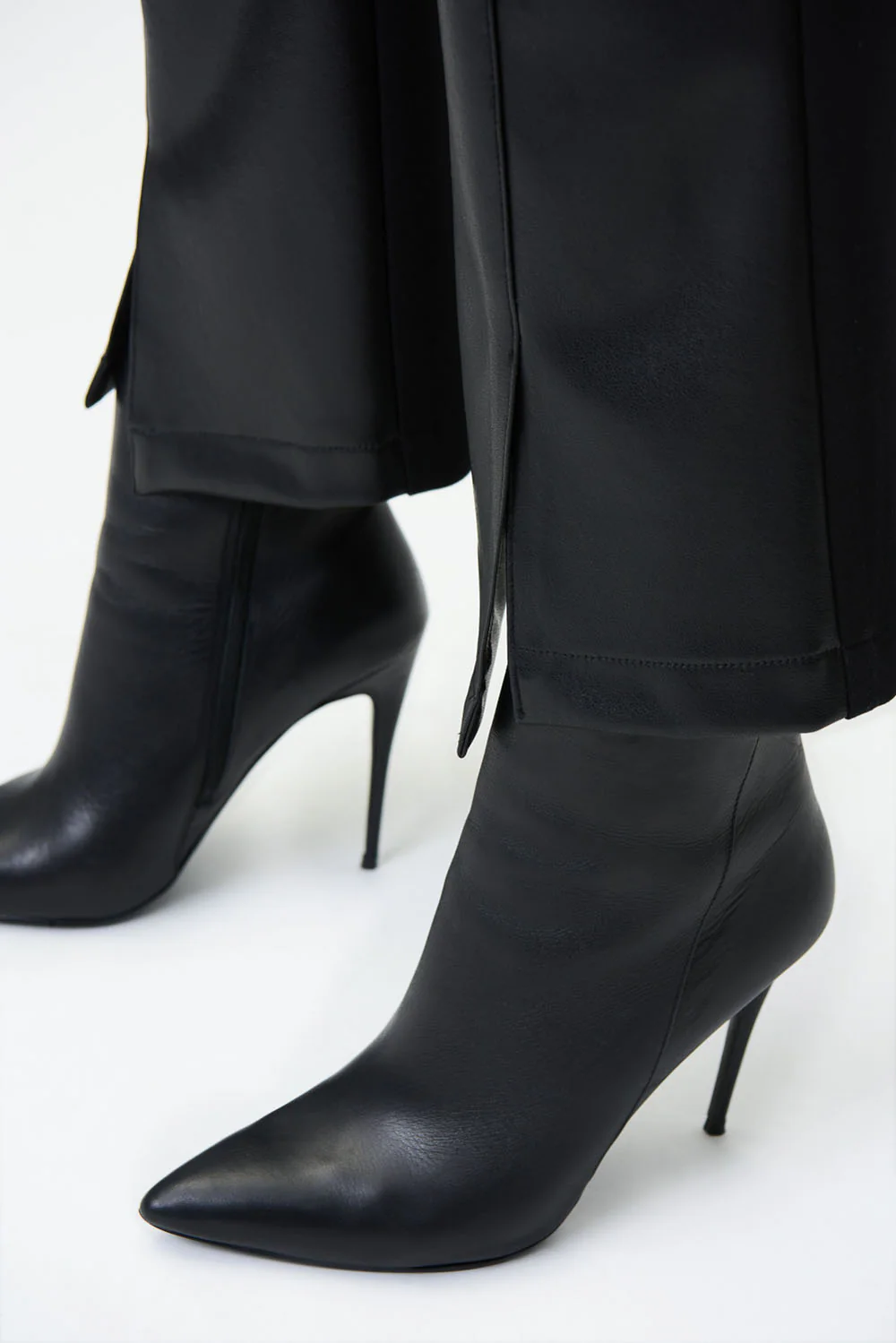 Joseph Ribkoff Black Leatherette Pants Style 224311 - Image 4