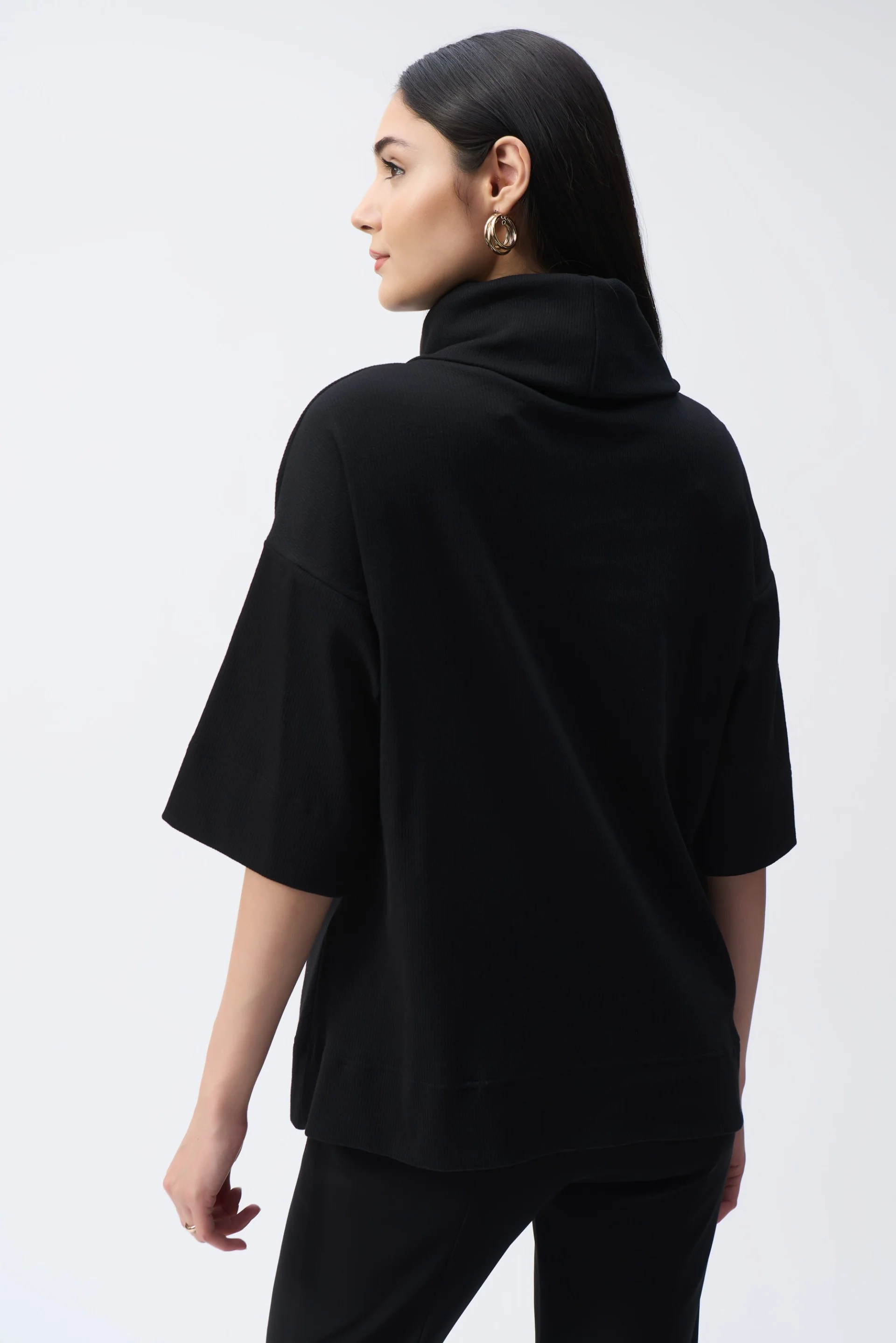 Joseph Ribkoff Black Long Boxy Top Style 243165 - Image 2