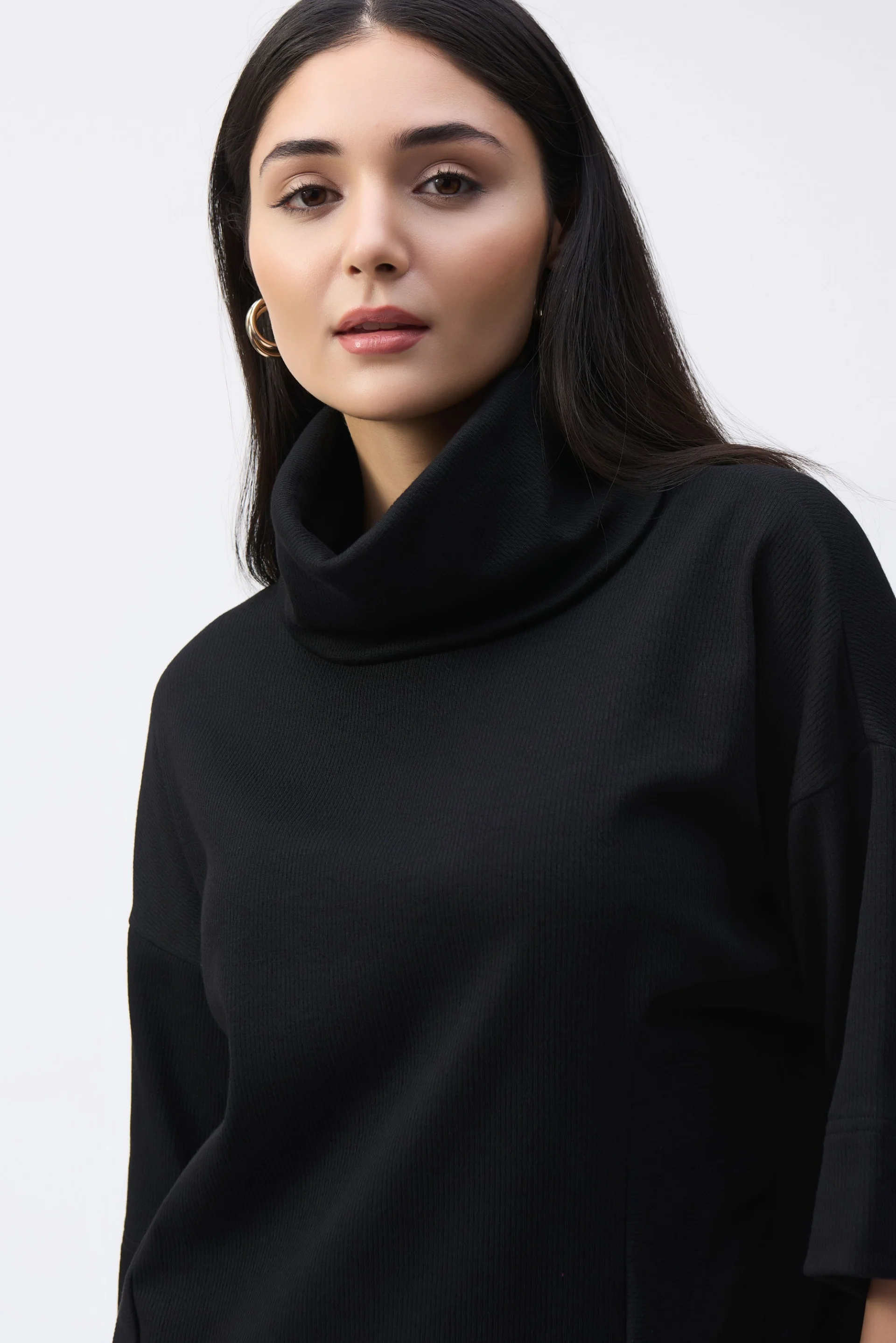 Joseph Ribkoff Black Long Boxy Top Style 243165 - Image 3