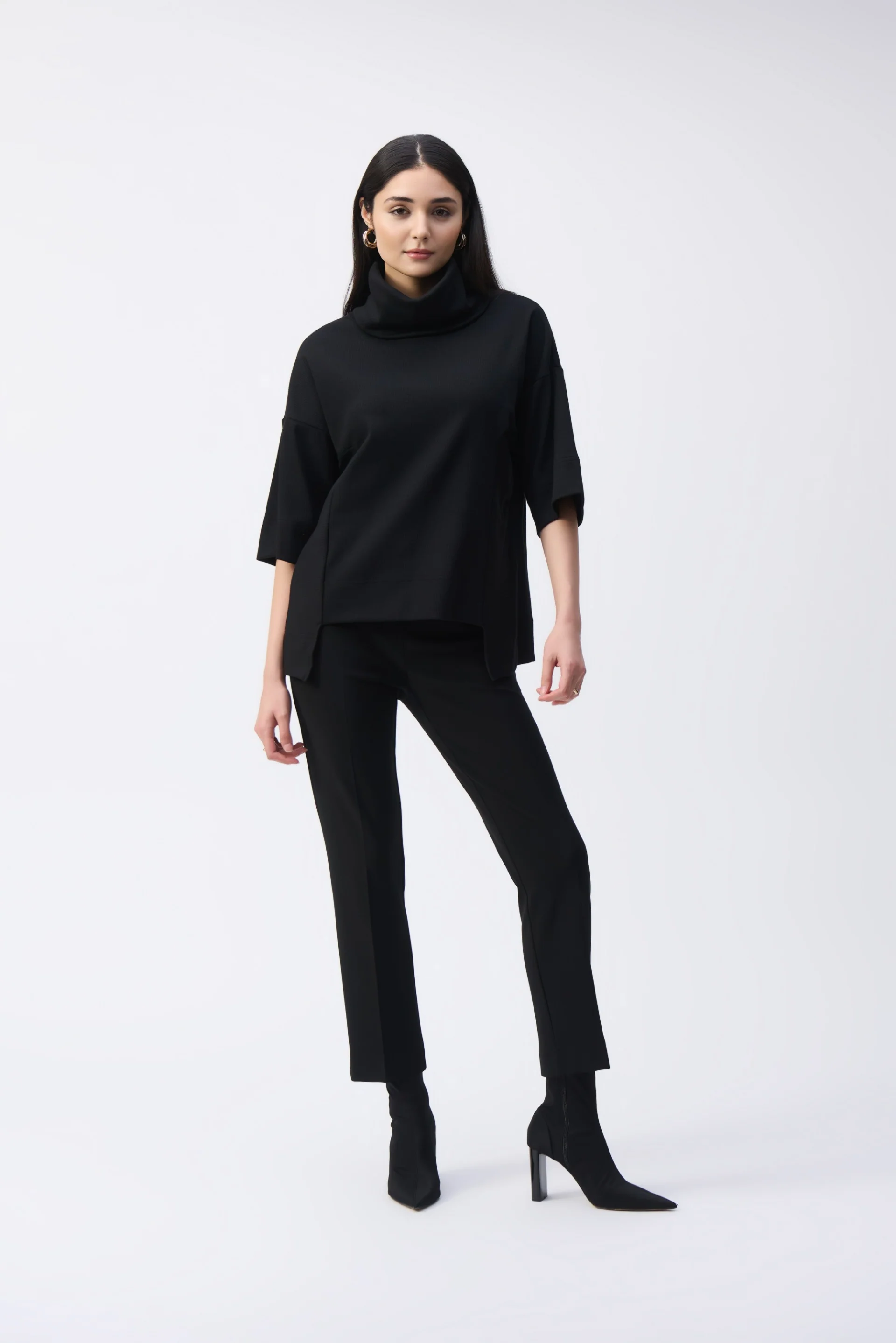 Joseph Ribkoff Black Long Boxy Top Style 243165 - Image 4