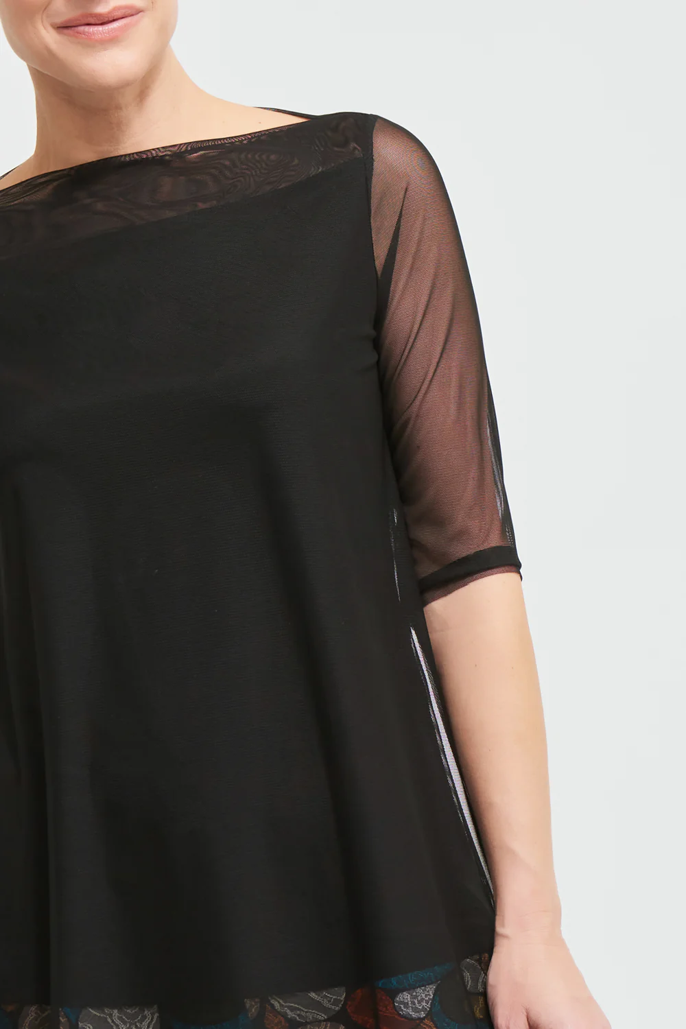 Joseph Ribkoff Black Mesh Top Style 213435 - Image 2