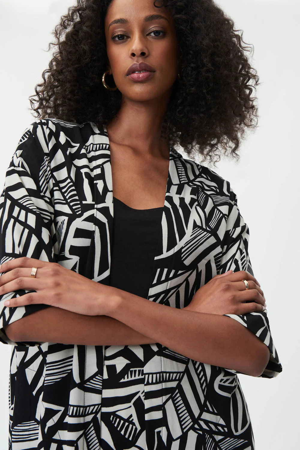 Joseph Ribkoff Black/Moonstone Cover-Up Style 232230 - Image 2