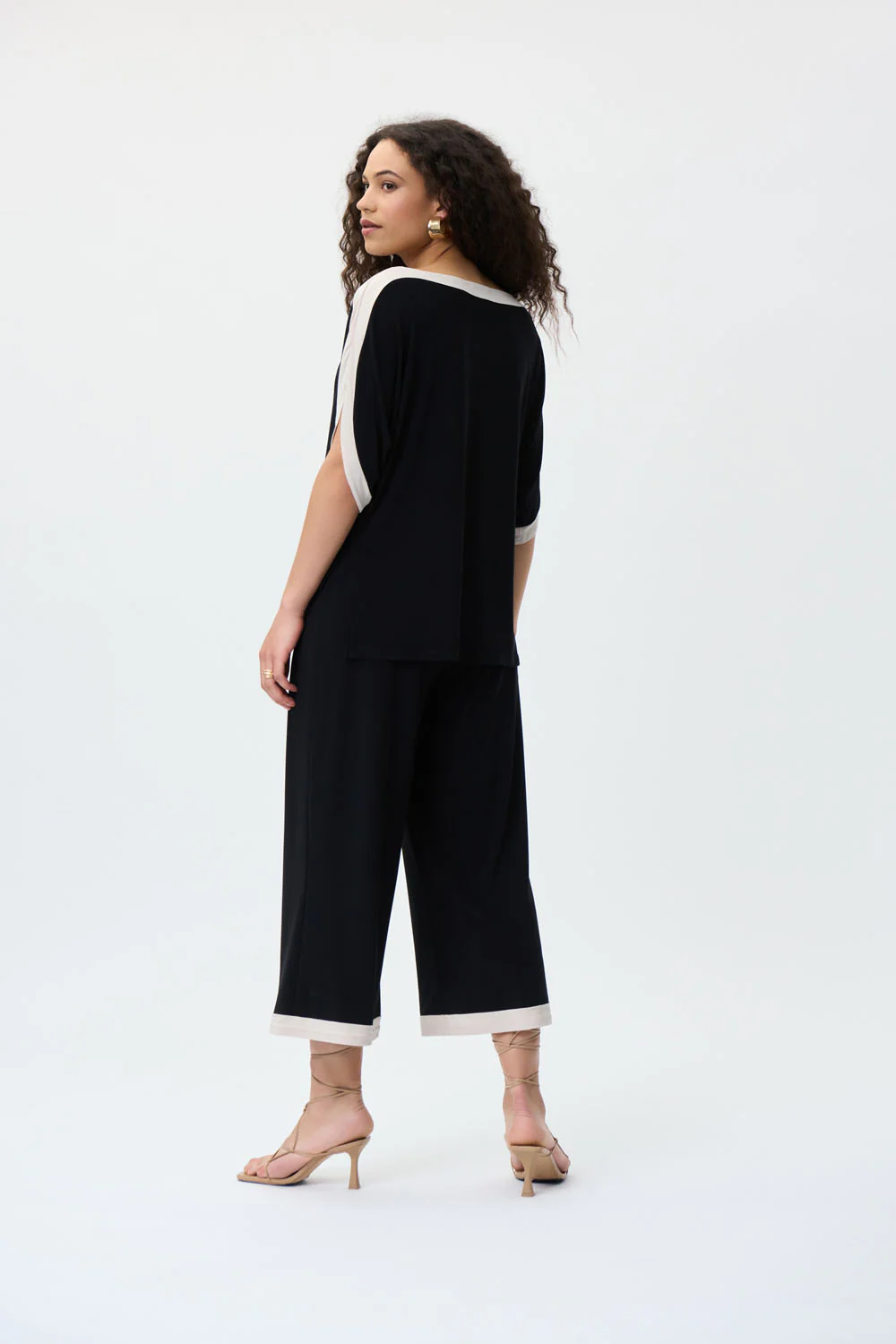 Joseph Ribkoff Black/Moonstone Jumpsuit Style 231050 - Image 2