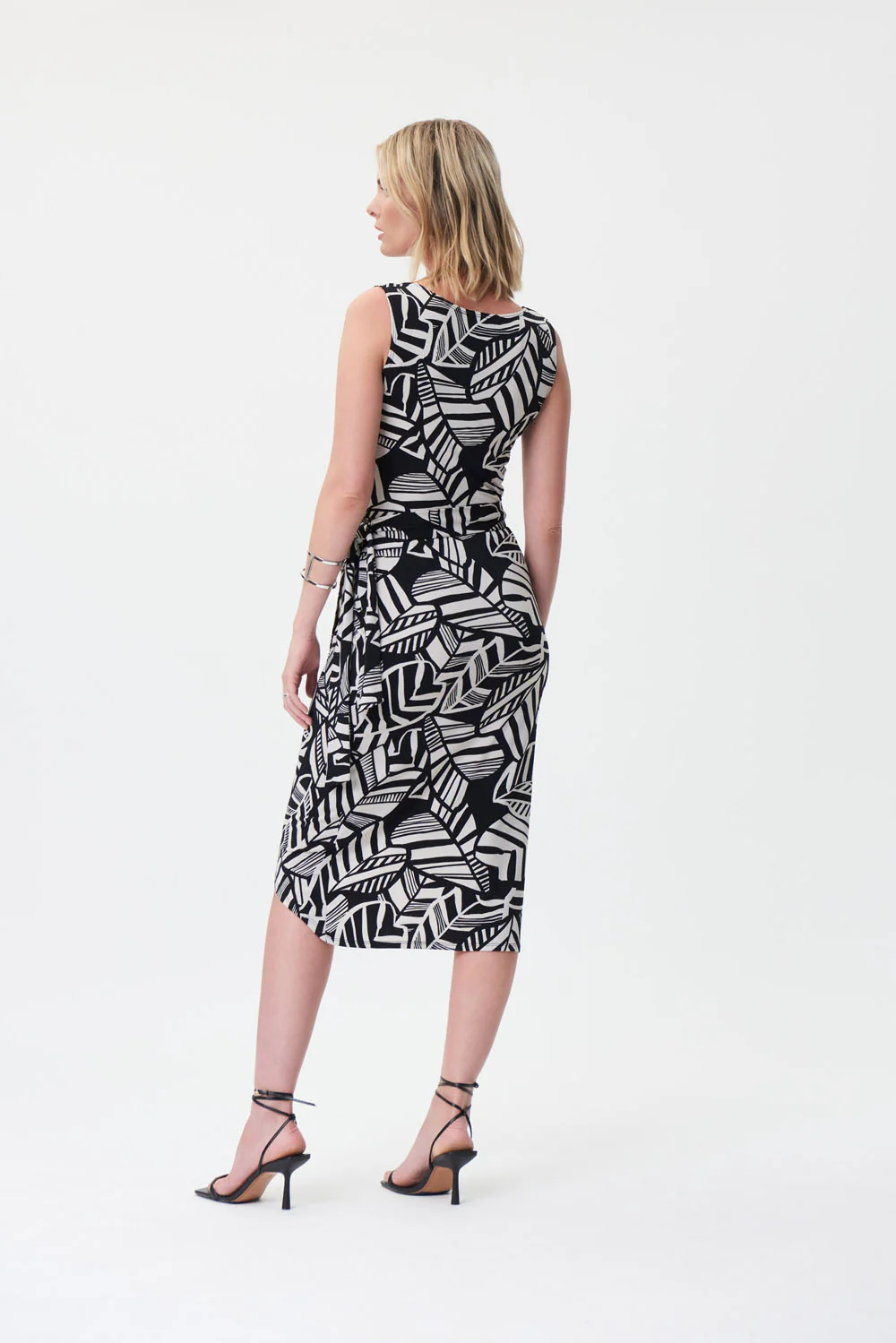 Joseph Ribkoff Black/Moonstone Sleeveless Dress Style 232197 - Image 4