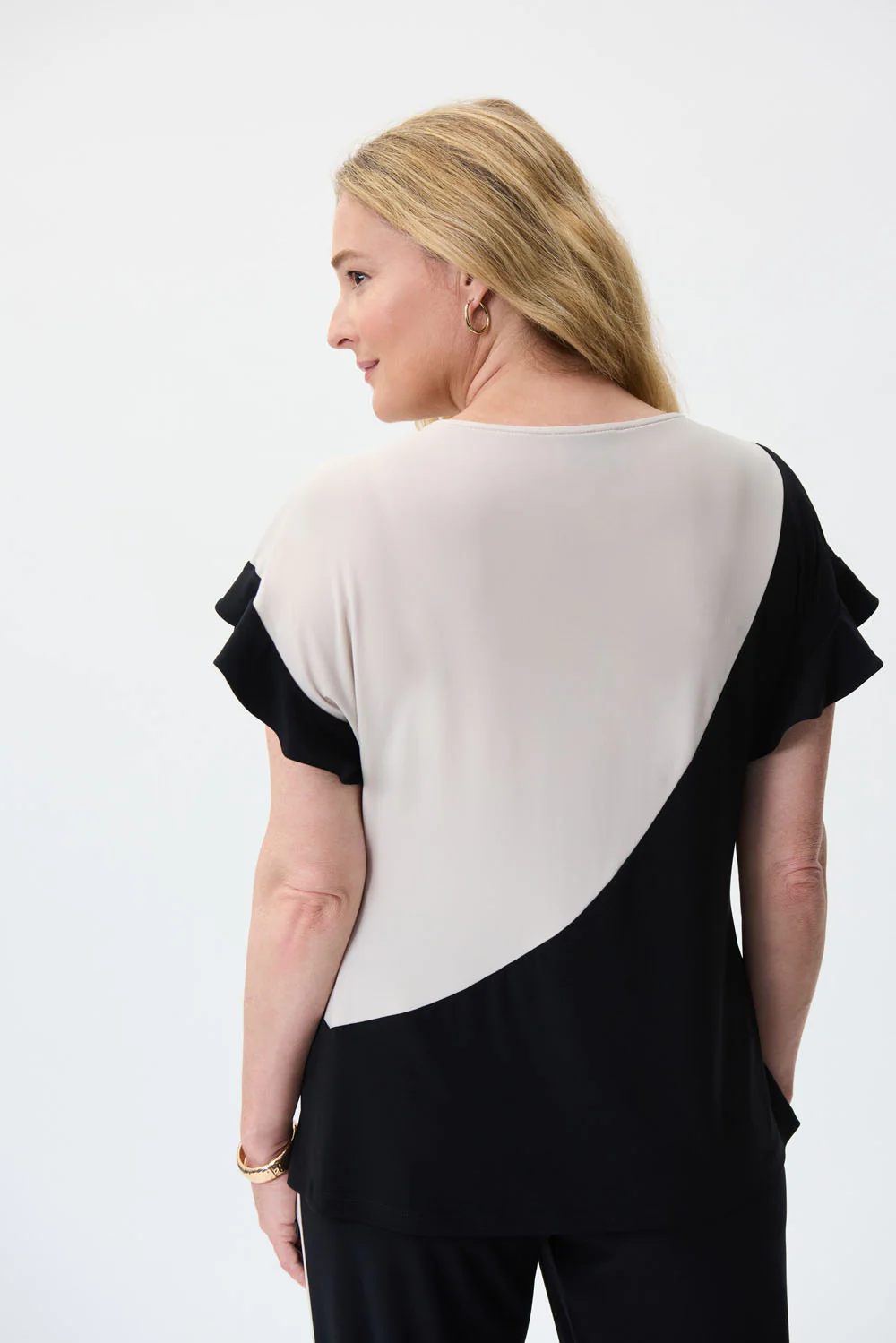 Joseph Ribkoff Black/Moonstone Top Style 231063 - Image 2