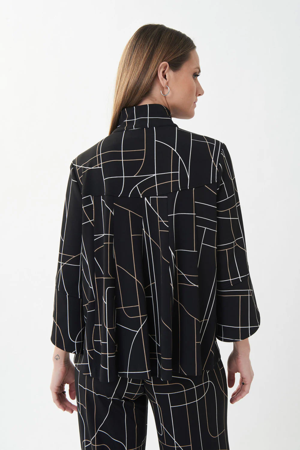 Joseph Ribkoff Black/Multi Abstract Print Jacket Style 223276 - Image 3