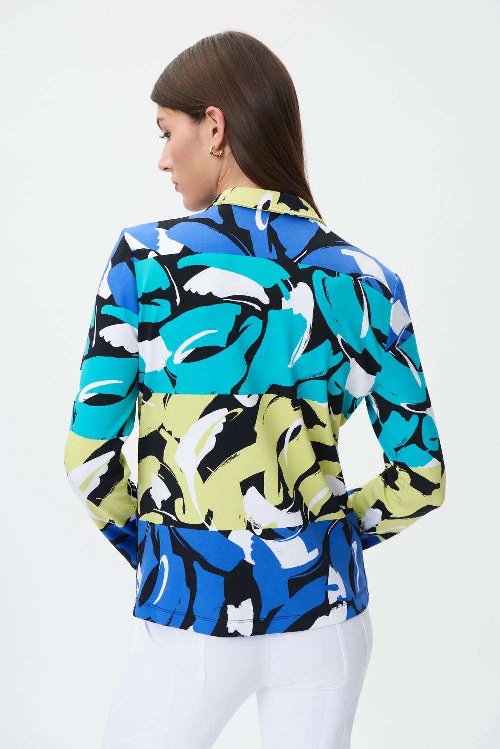 Joseph Ribkoff Black/Multi Abstract Print Jacket Style 232076 - Image 3