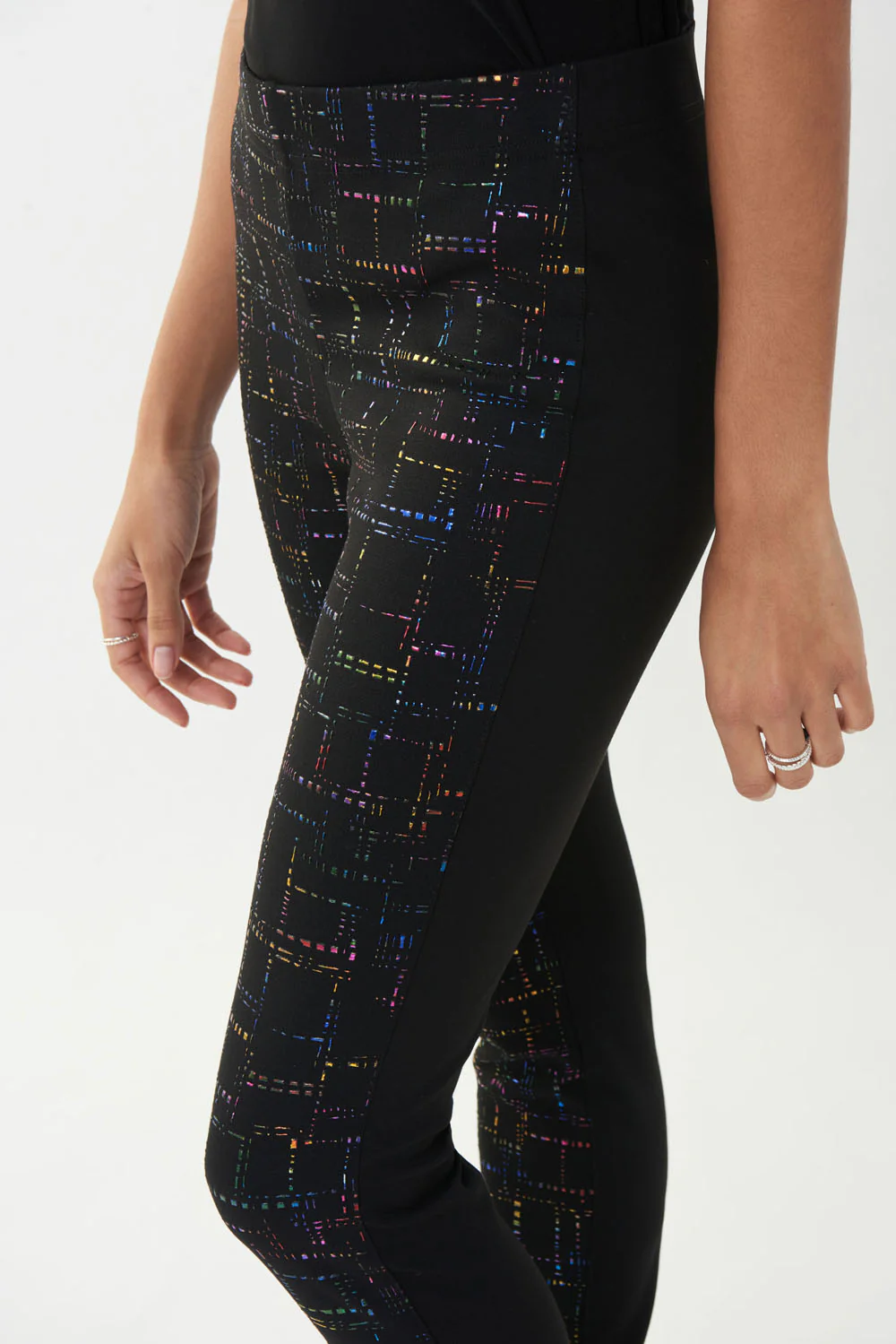 Joseph Ribkoff Black/Multi Abstract Print Pants Style 223248 - Image 2