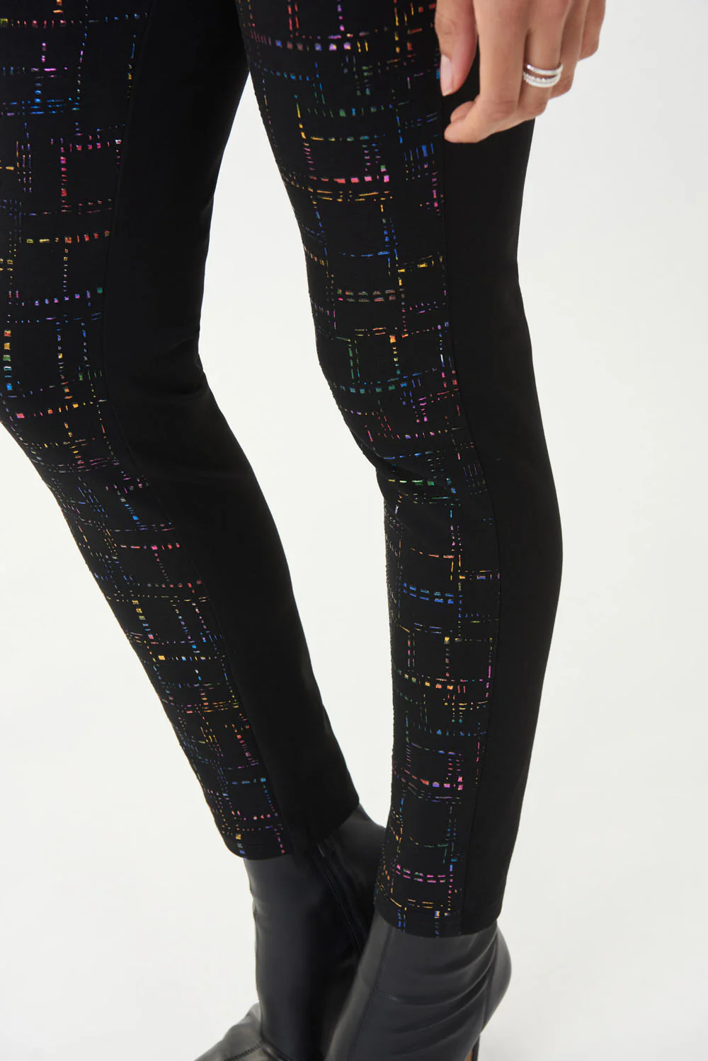 Joseph Ribkoff Black/Multi Abstract Print Pants Style 223248 - Image 3