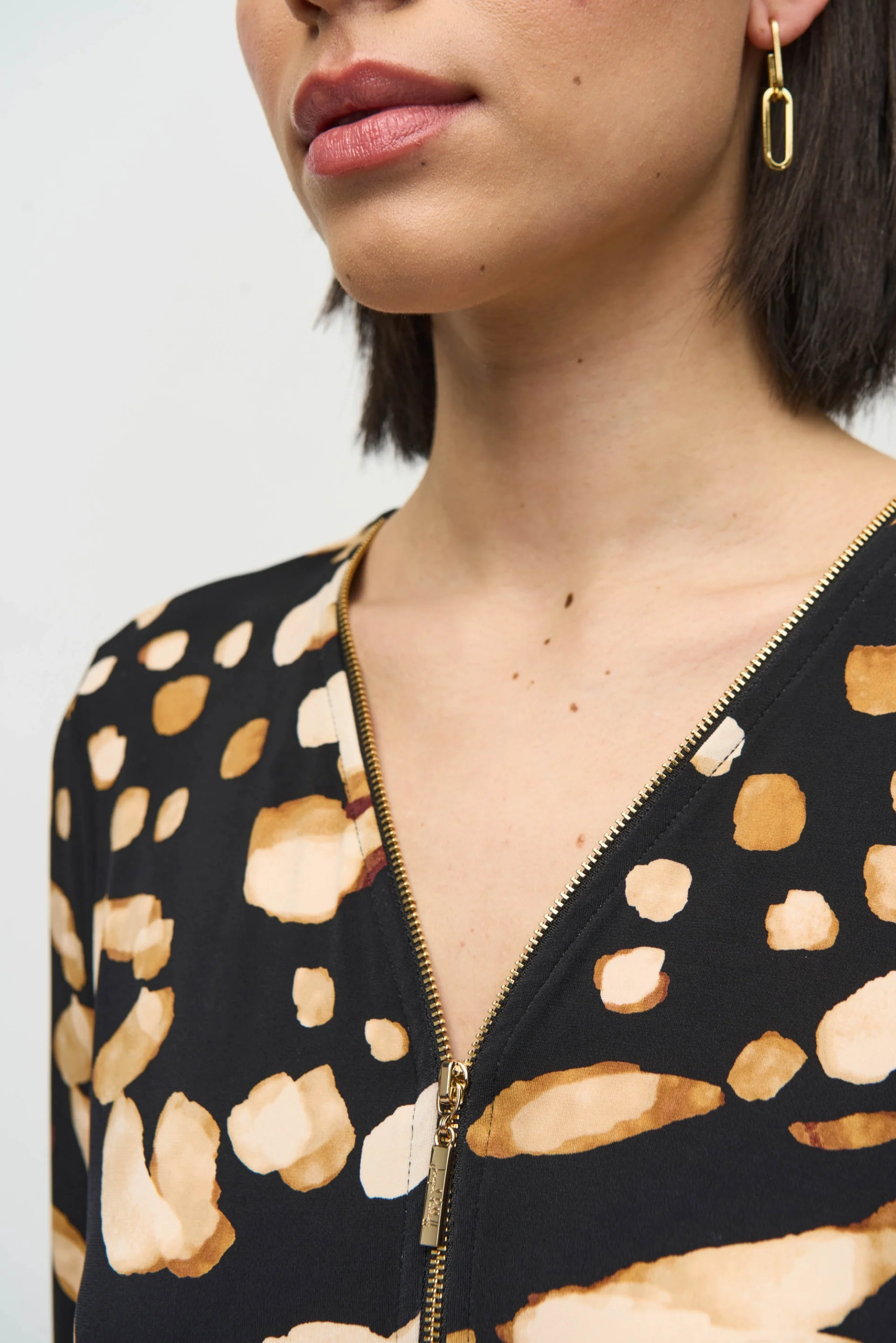 Joseph Ribkoff Black/Multi Animal Print Tunic Style 244176 - Image 3