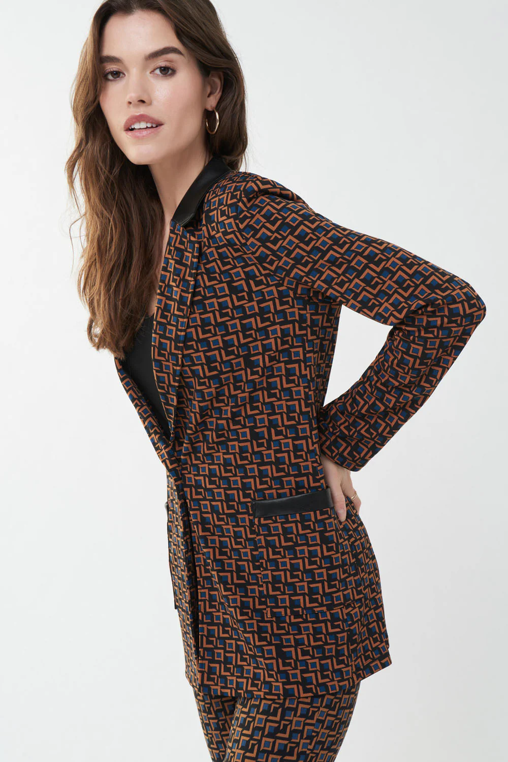 Joseph Ribkoff Black/Multi Blazer Style 223130 - Image 2