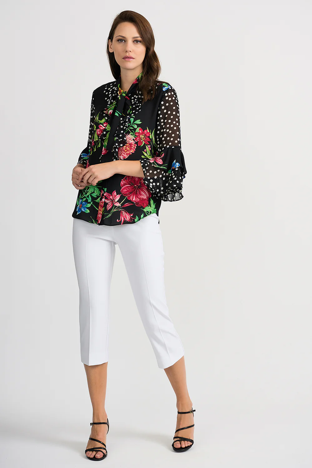Joseph Ribkoff Black/Multi Blouse Style 201323 - Image 2
