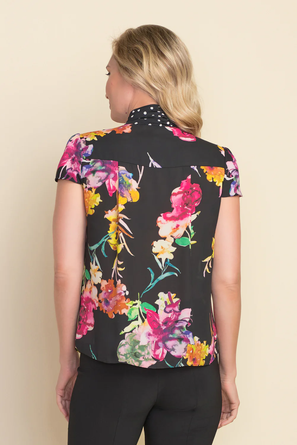 Joseph Ribkoff Black/Multi Blouse Style 212091 - Image 2