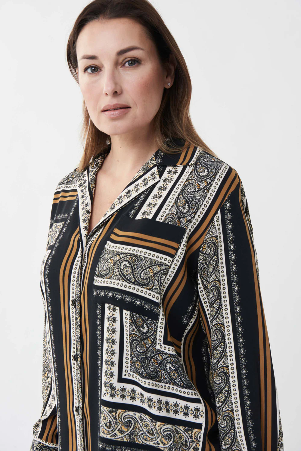 Joseph Ribkoff Black/Multi Blouse Style 223251 - Image 2