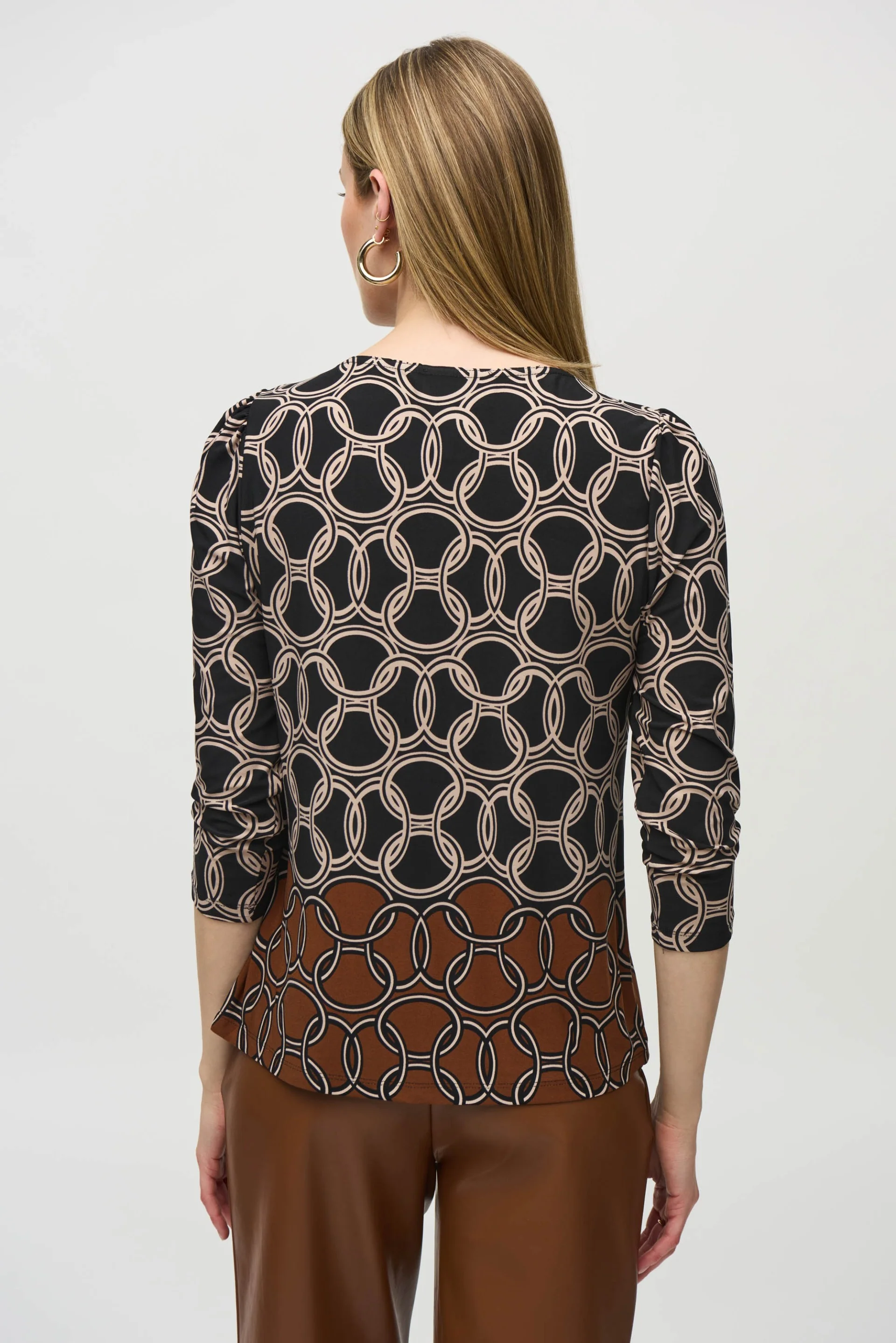 Joseph Ribkoff Black/Multi Chain Border Print Top Style 244065 - Image 2